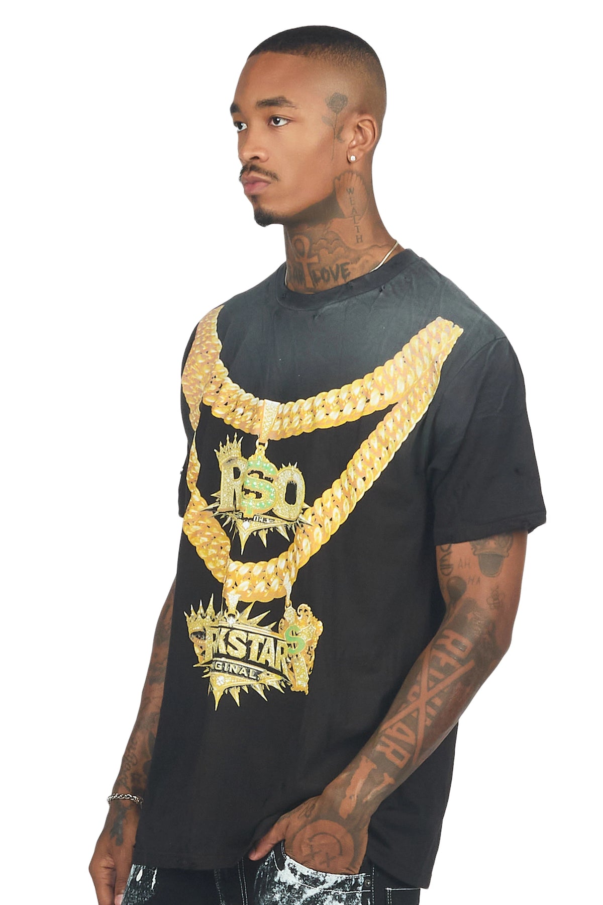 Keah Black Oversized Graphic T-Shirt