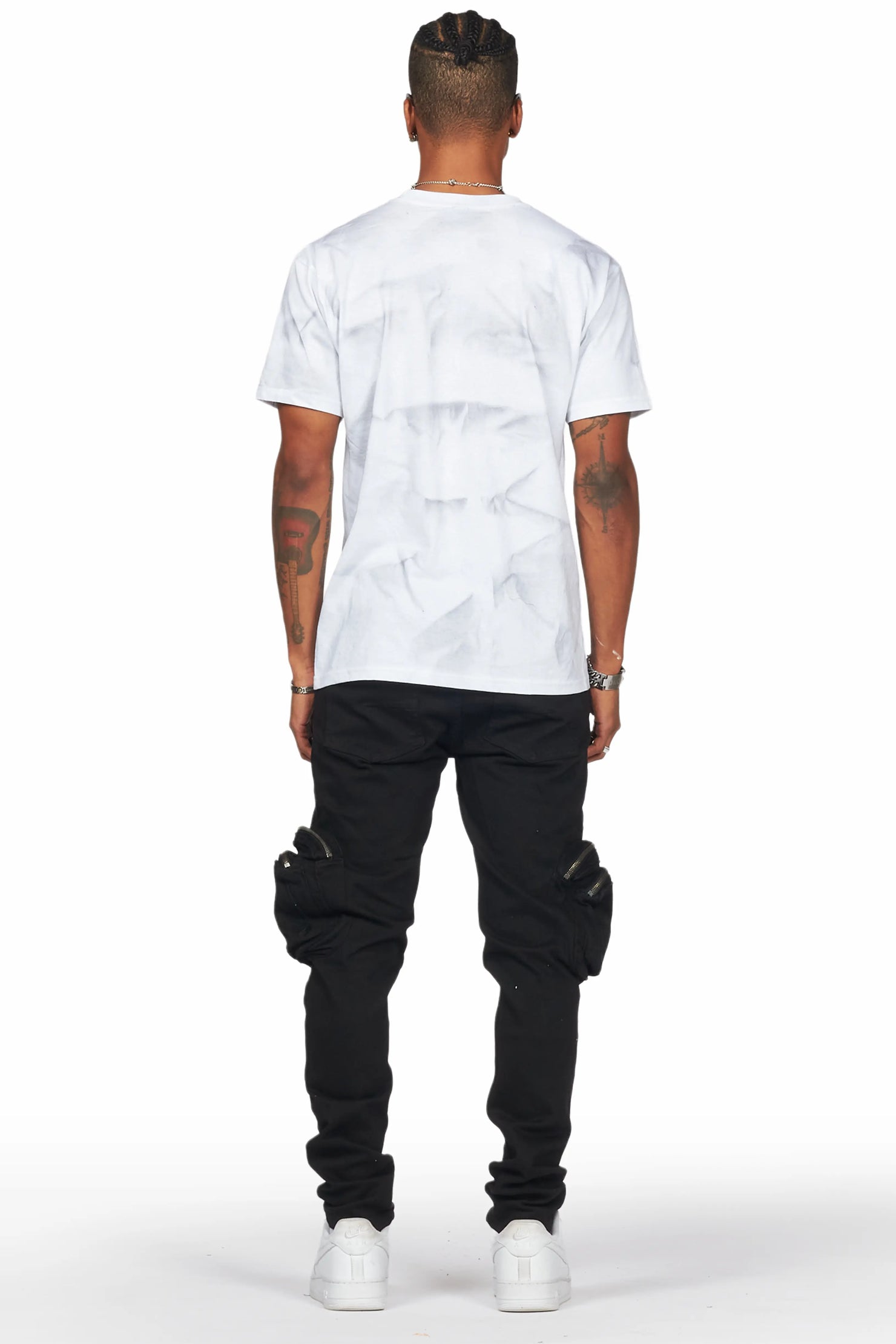 Garren Black Skinny Fit Cargo Jean