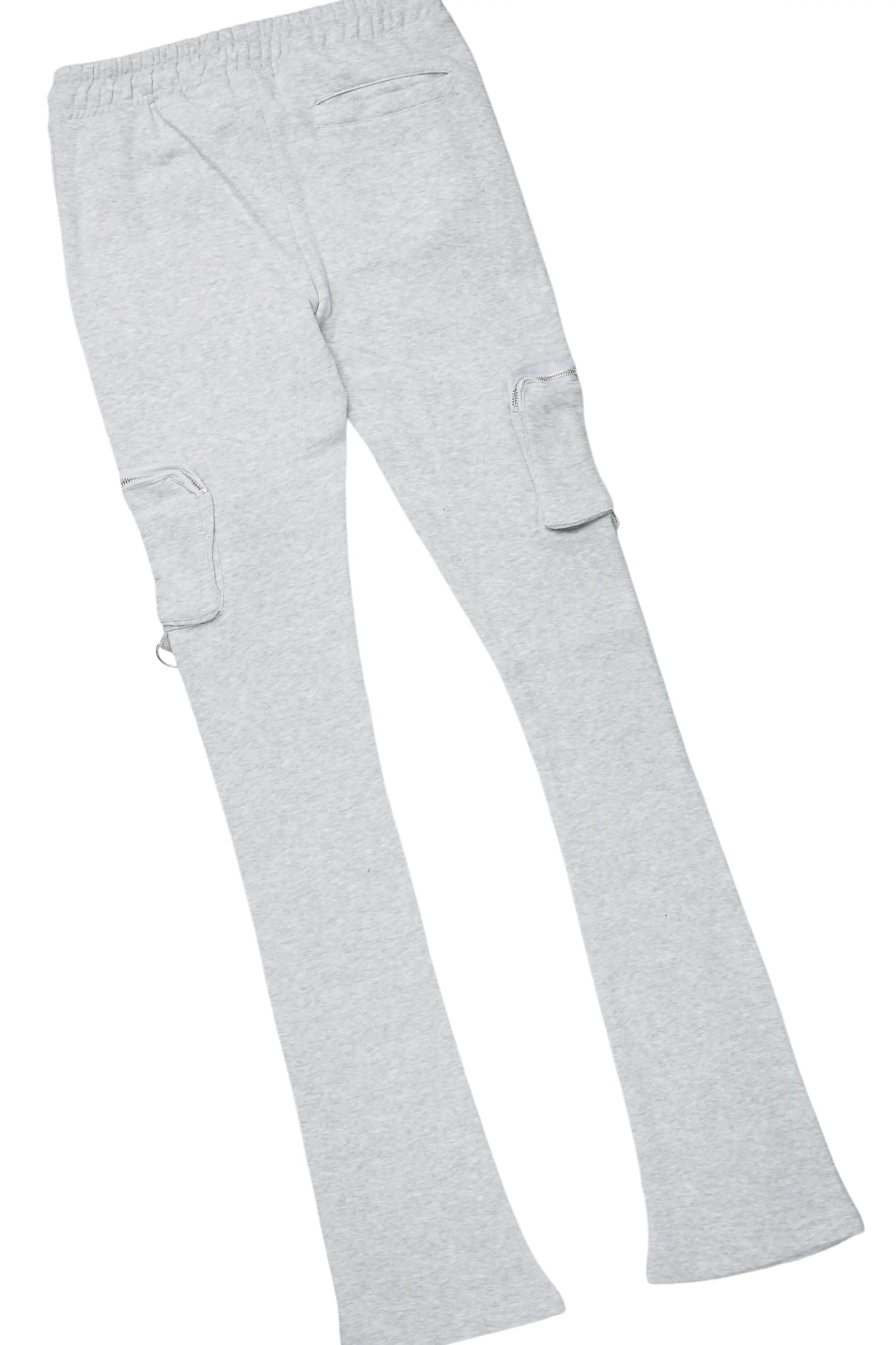 Mercy White Long Sleeve T-Shirt & Colin Heather Grey Stacked Flare Track Set