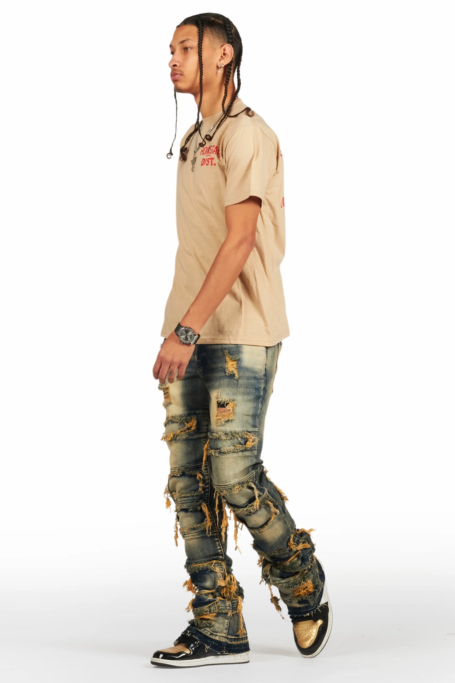 Vasco Tint Dark Wash Blue Stacked Flare Jean