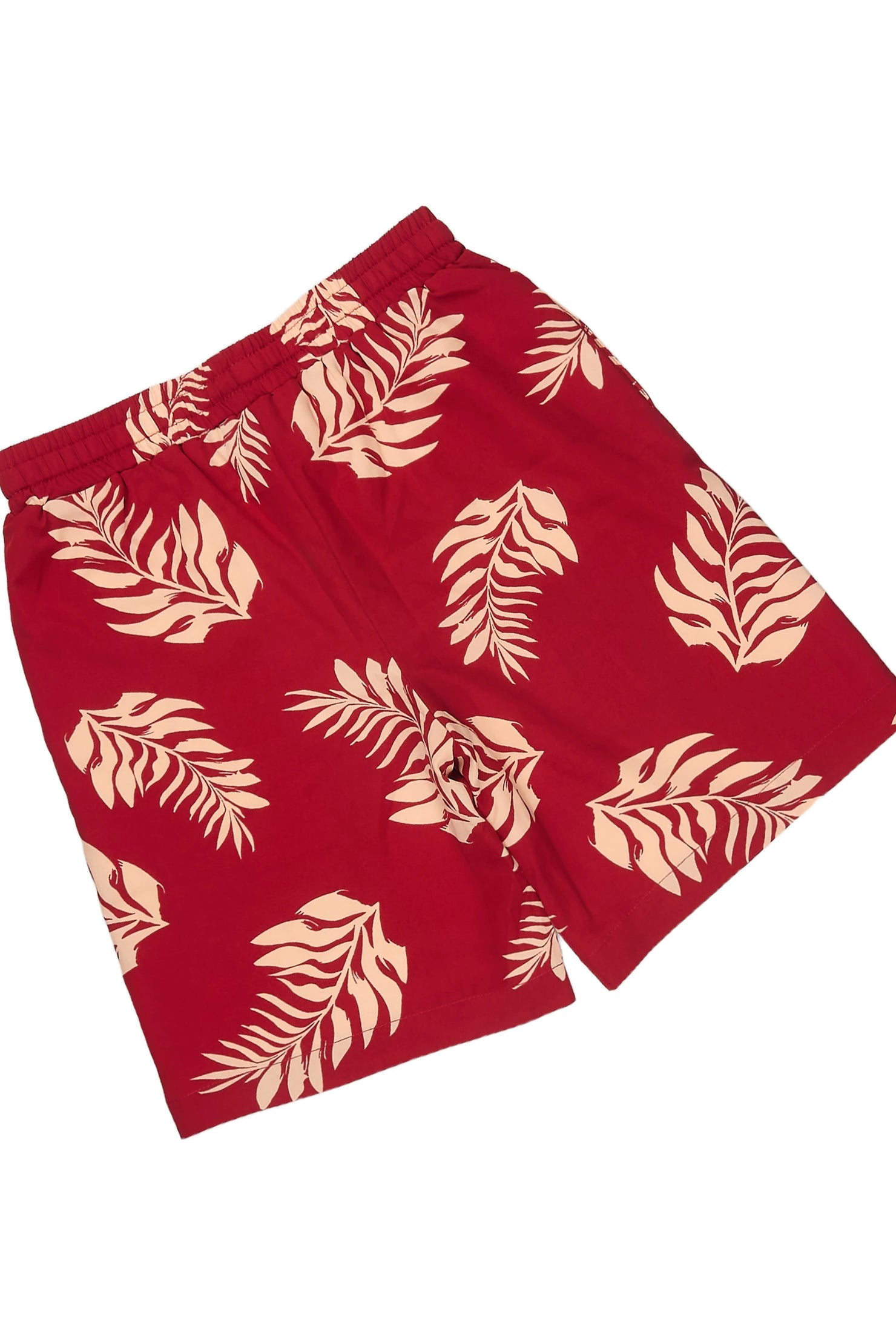 Boys Puka Red/Cream Button Down Shirt/Short Set