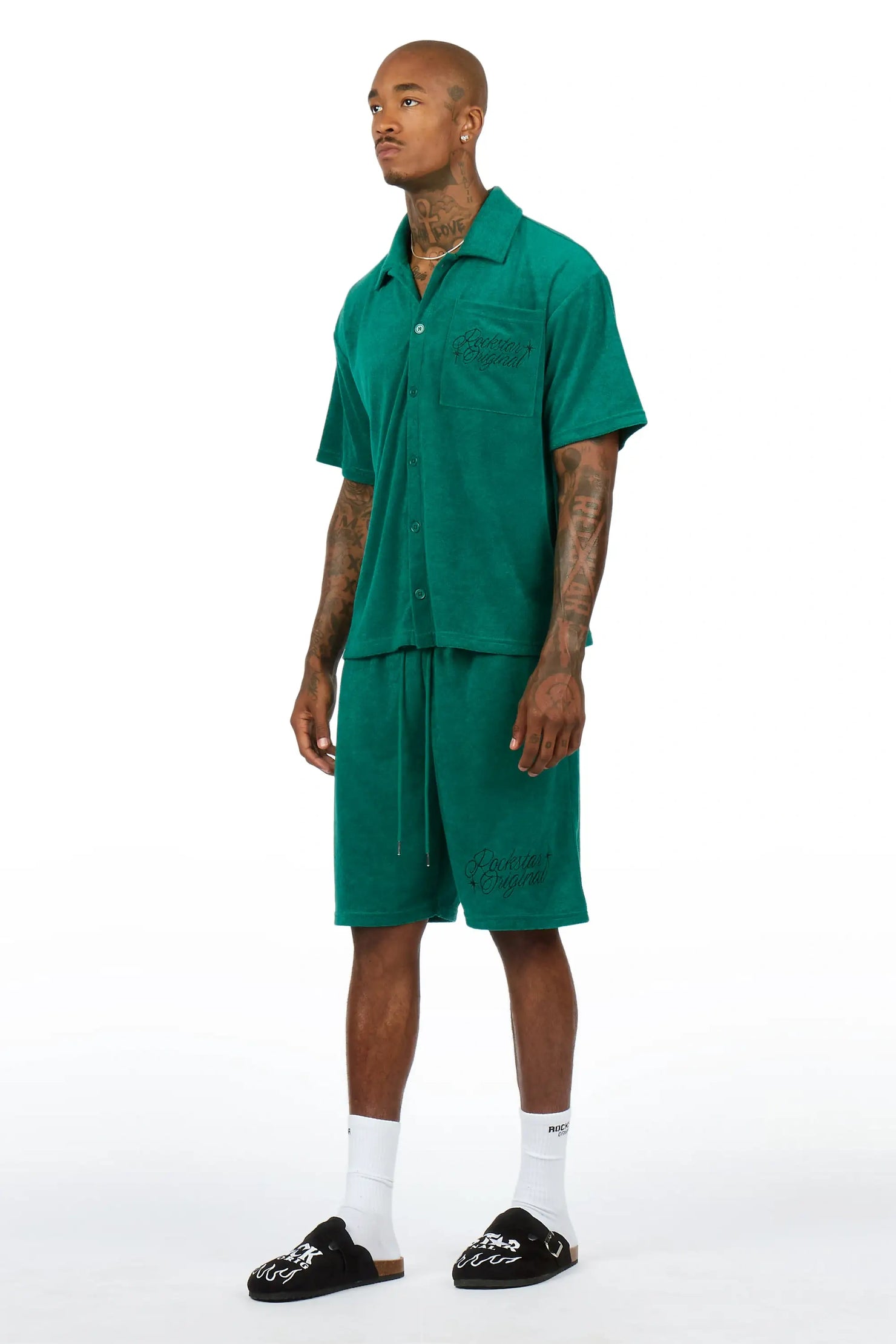 Hirsh Mint Button Down Shirt/Short Set