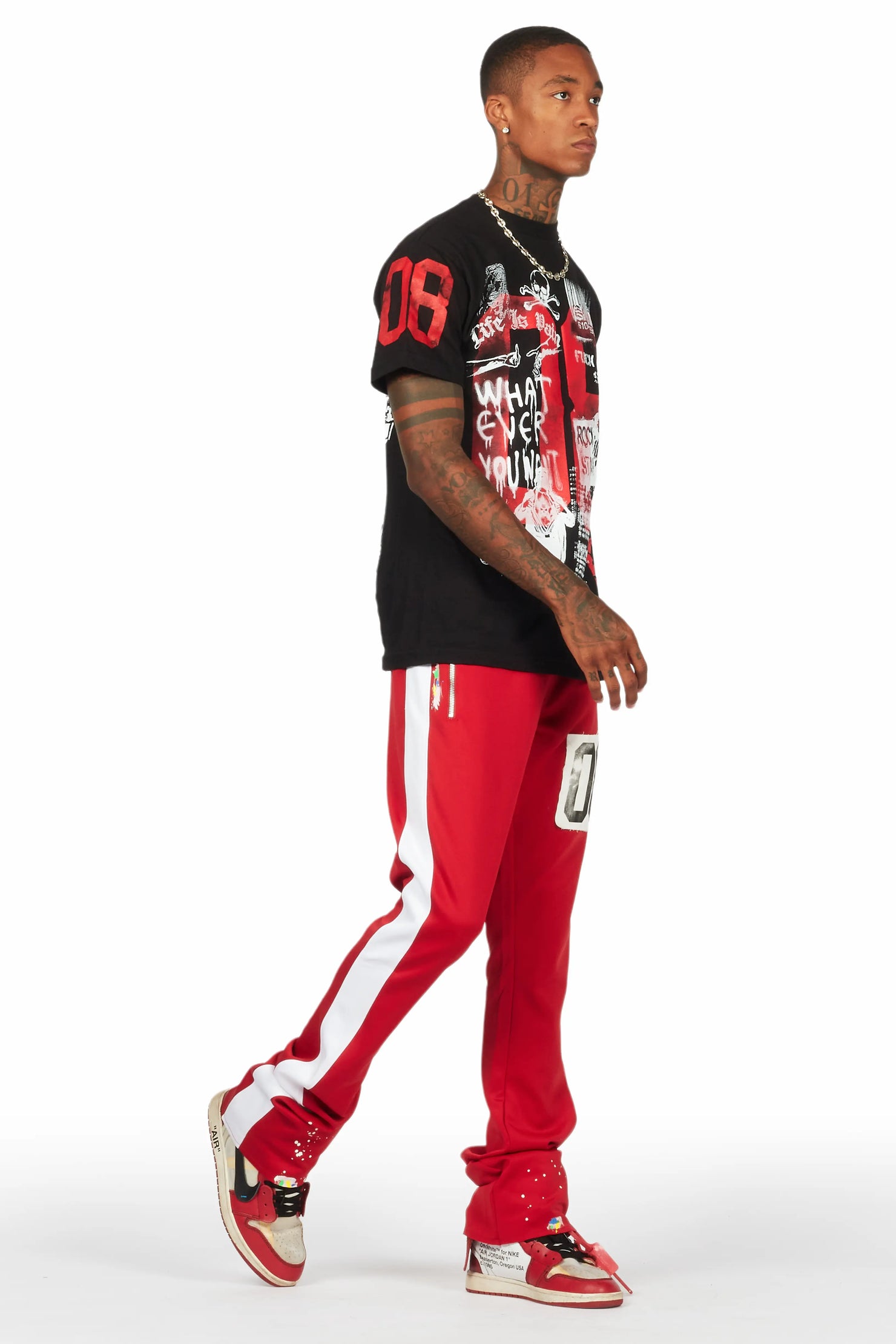 Grill Black/Red T-Shirt/Stacked Flare Track Set