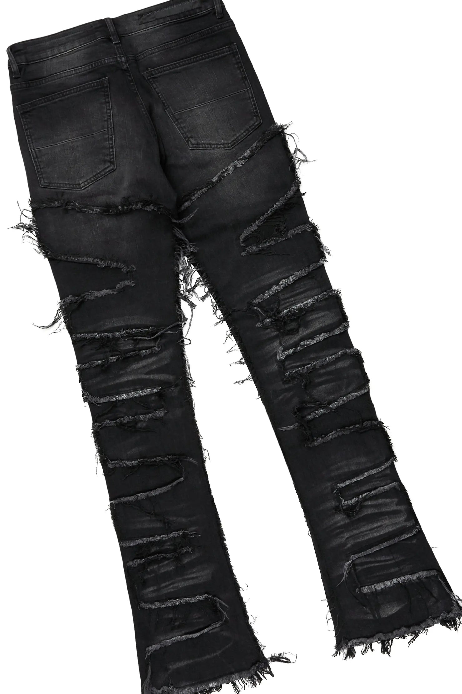 Grill Black Oversized T-Shirt & Shake Stacked Flare Jean Bundle