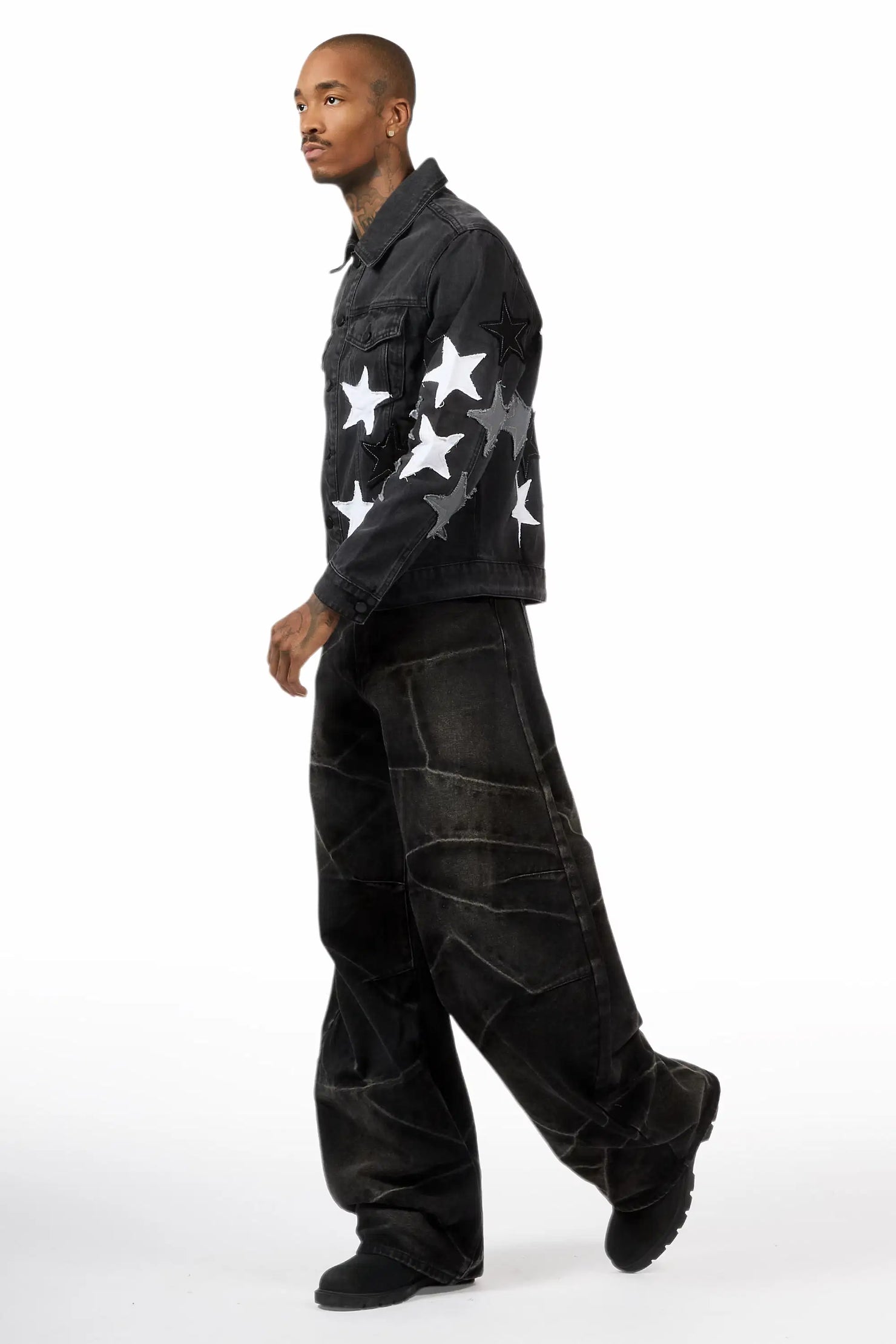 Harlem Dark Grey Barrel Fit Jean