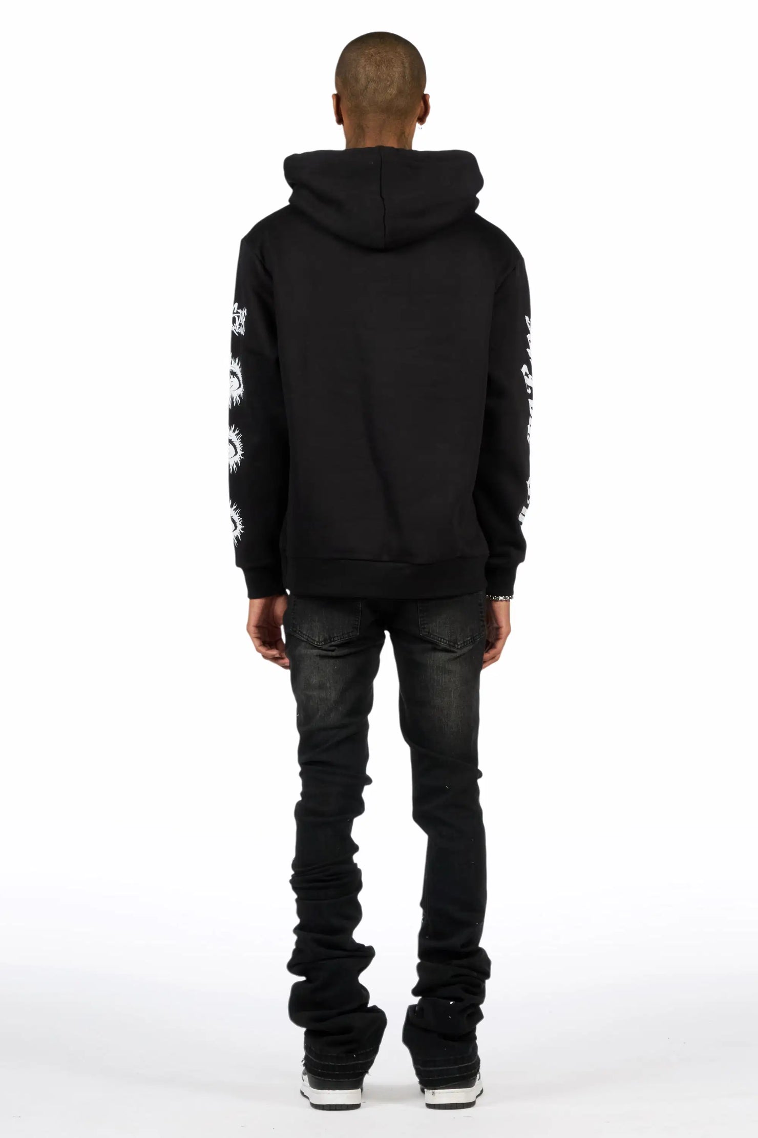 All Seeing Eyes Black/Black Hoodie/Super Stacked Flare Jean Set