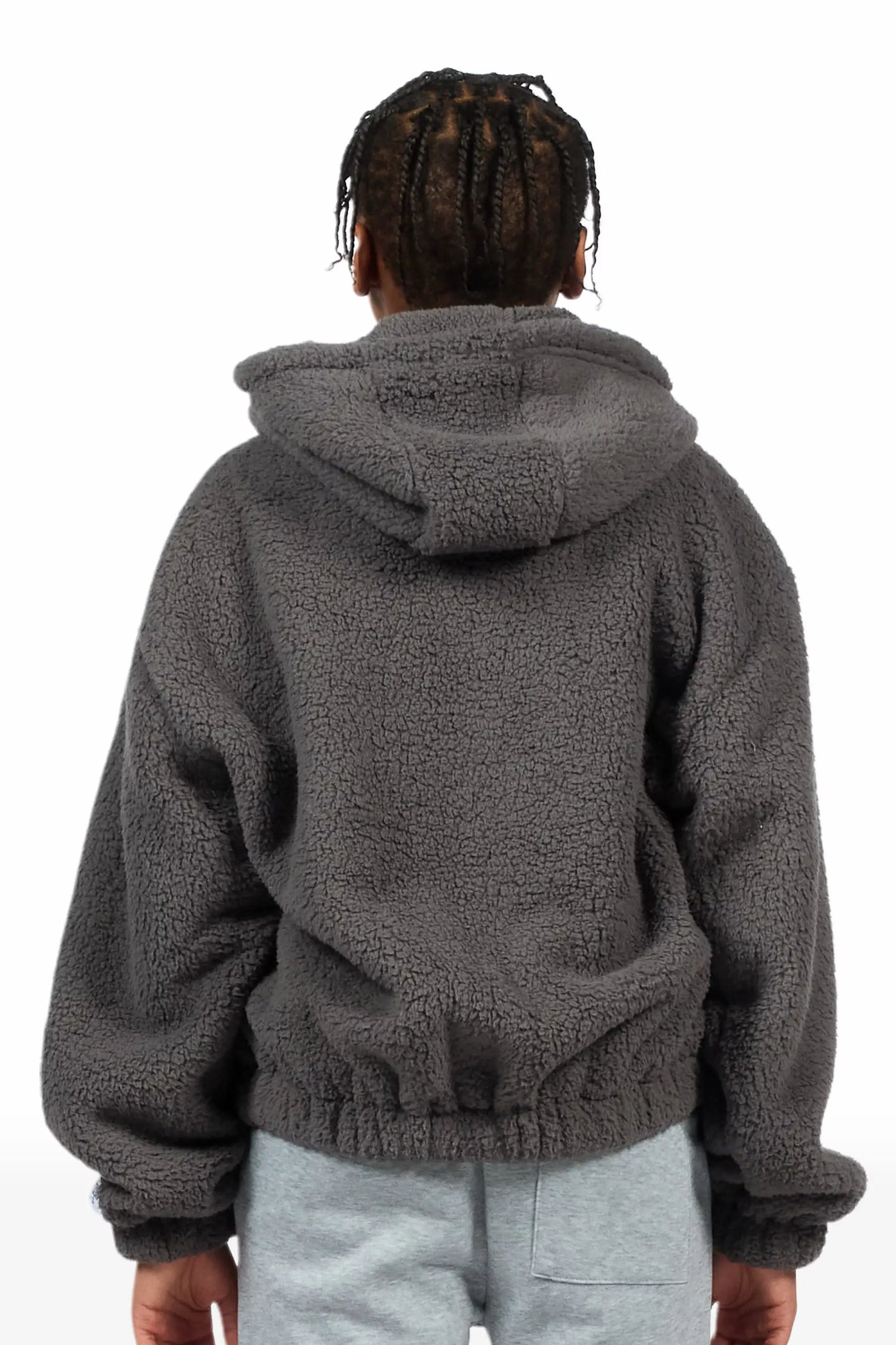 Boys Lonia Grey Sherpa Jacket