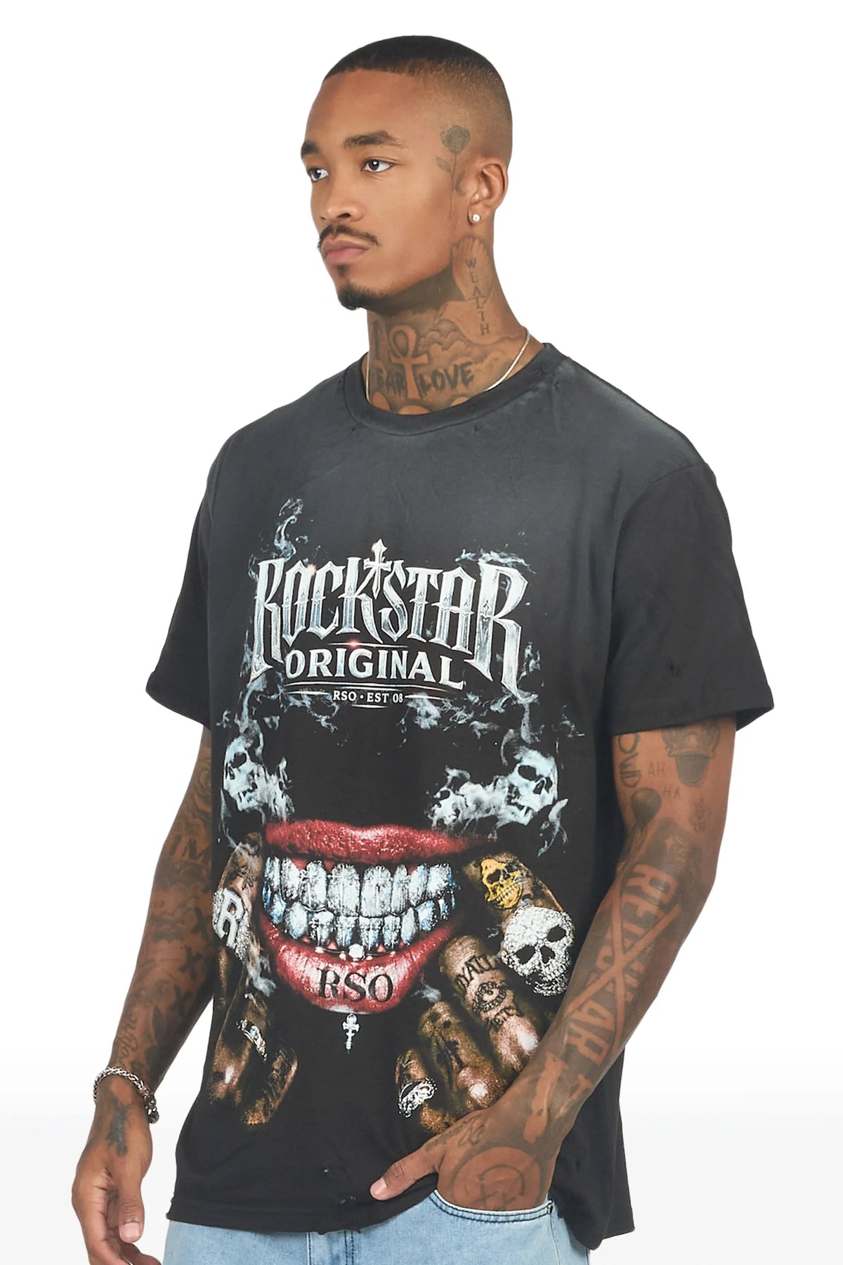 Foster Black Oversized Graphic T-Shirt