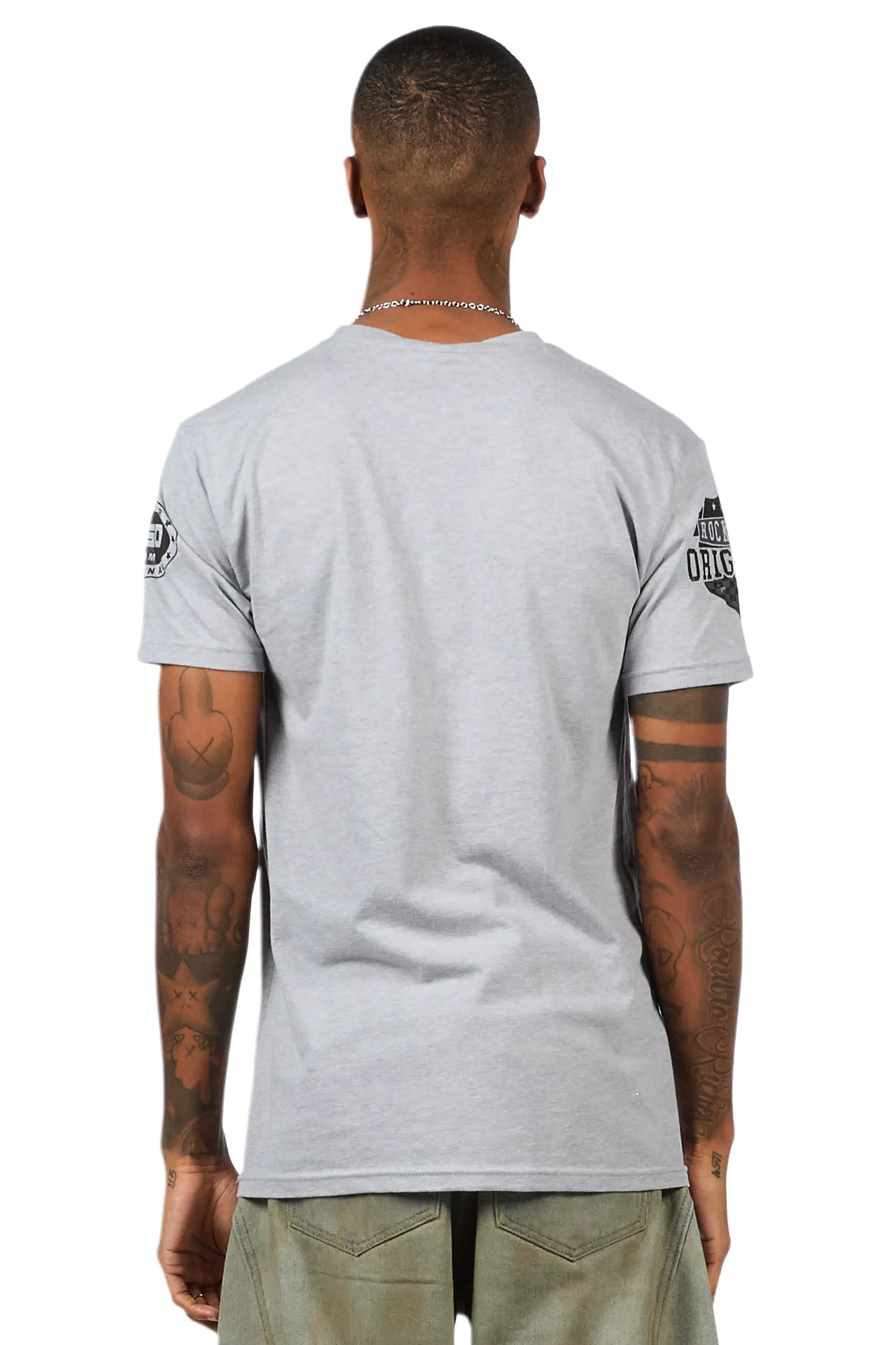 Amos 2.0 Heather Grey/Black Graphic T-Shirt