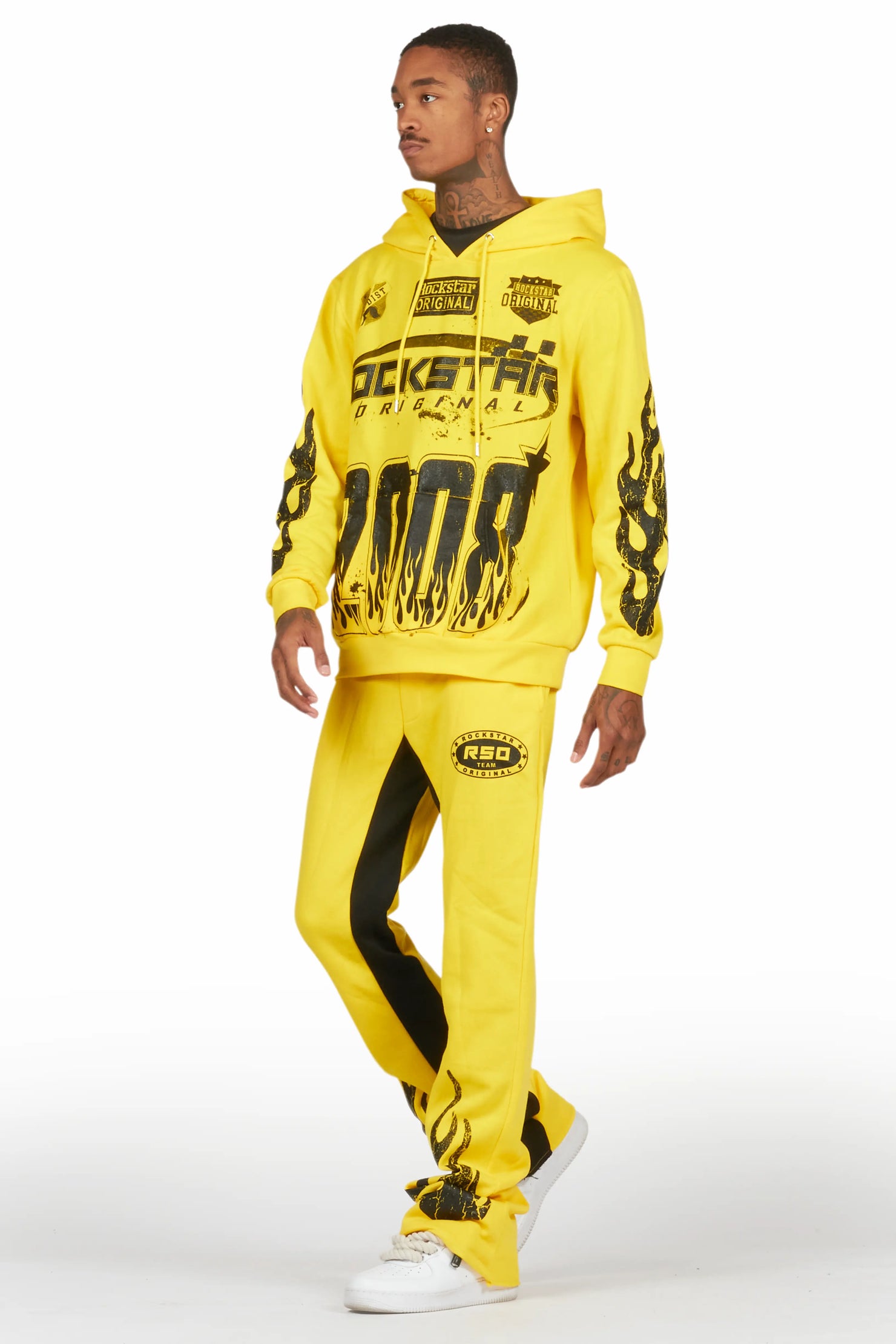 Amos Yellow Hoodie/Baggy Track Pant Set