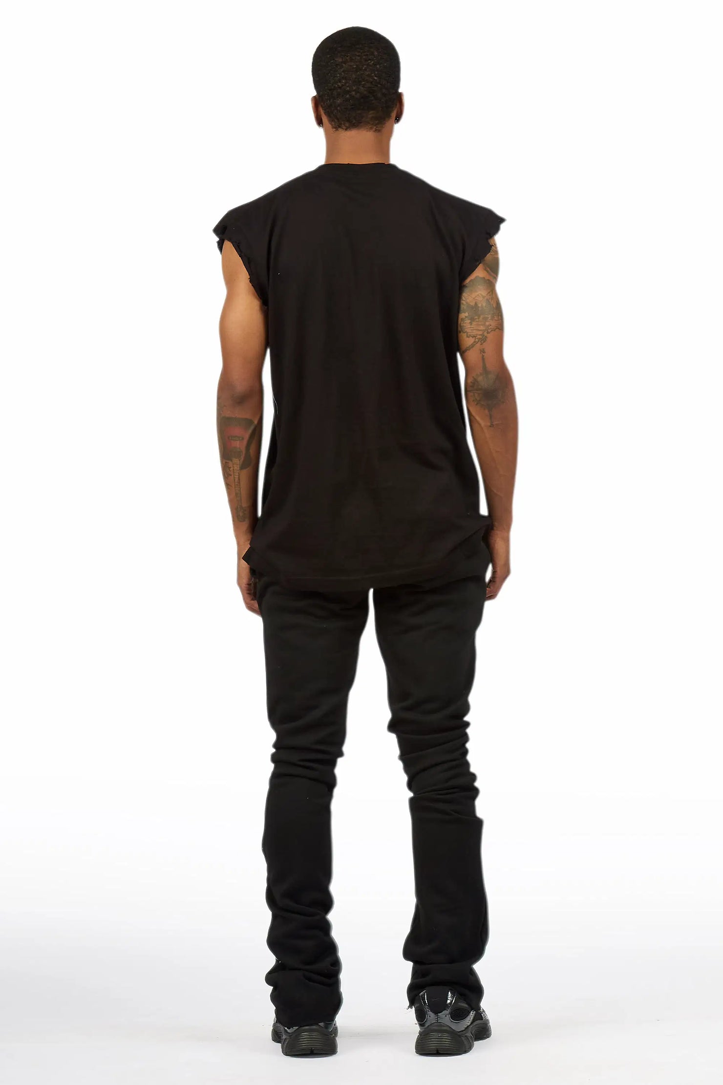 Vontae Black Cut Sleeve/Stacked Flare Track Set