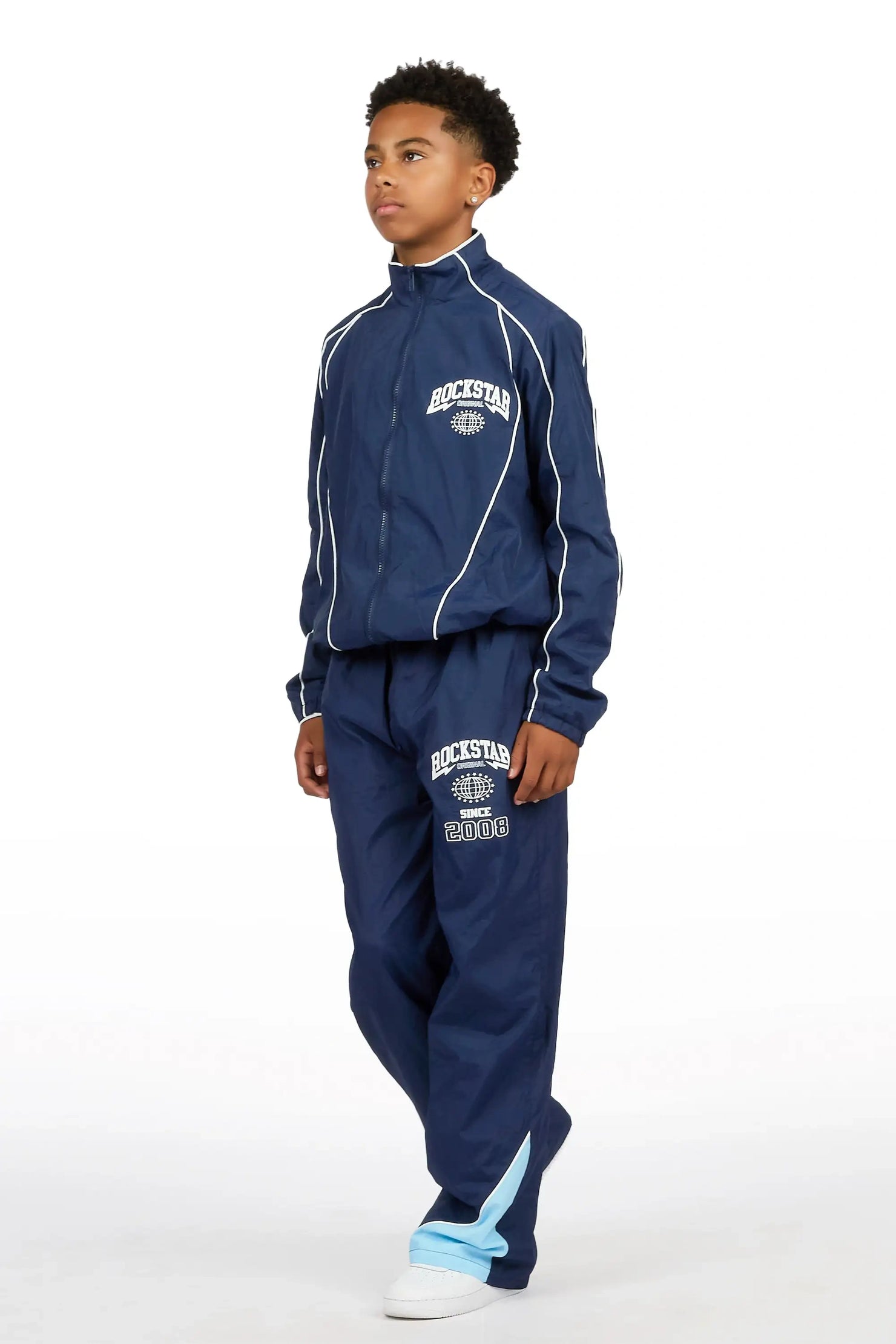 Boys Ventoso Blue Windbreaker Jacket Track Set
