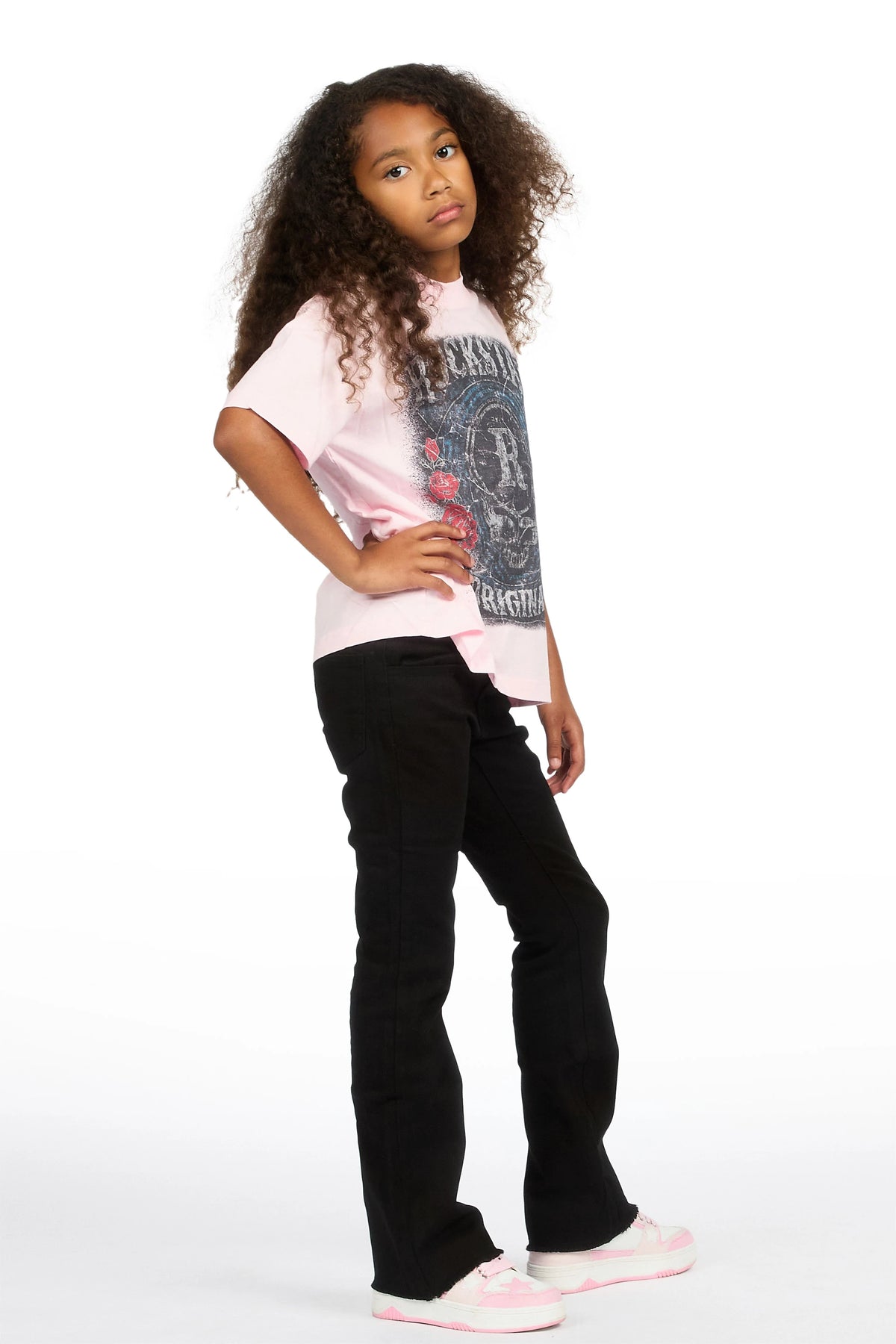 Girls Daga Jet Black 2.0 Stacked Flare Jean
