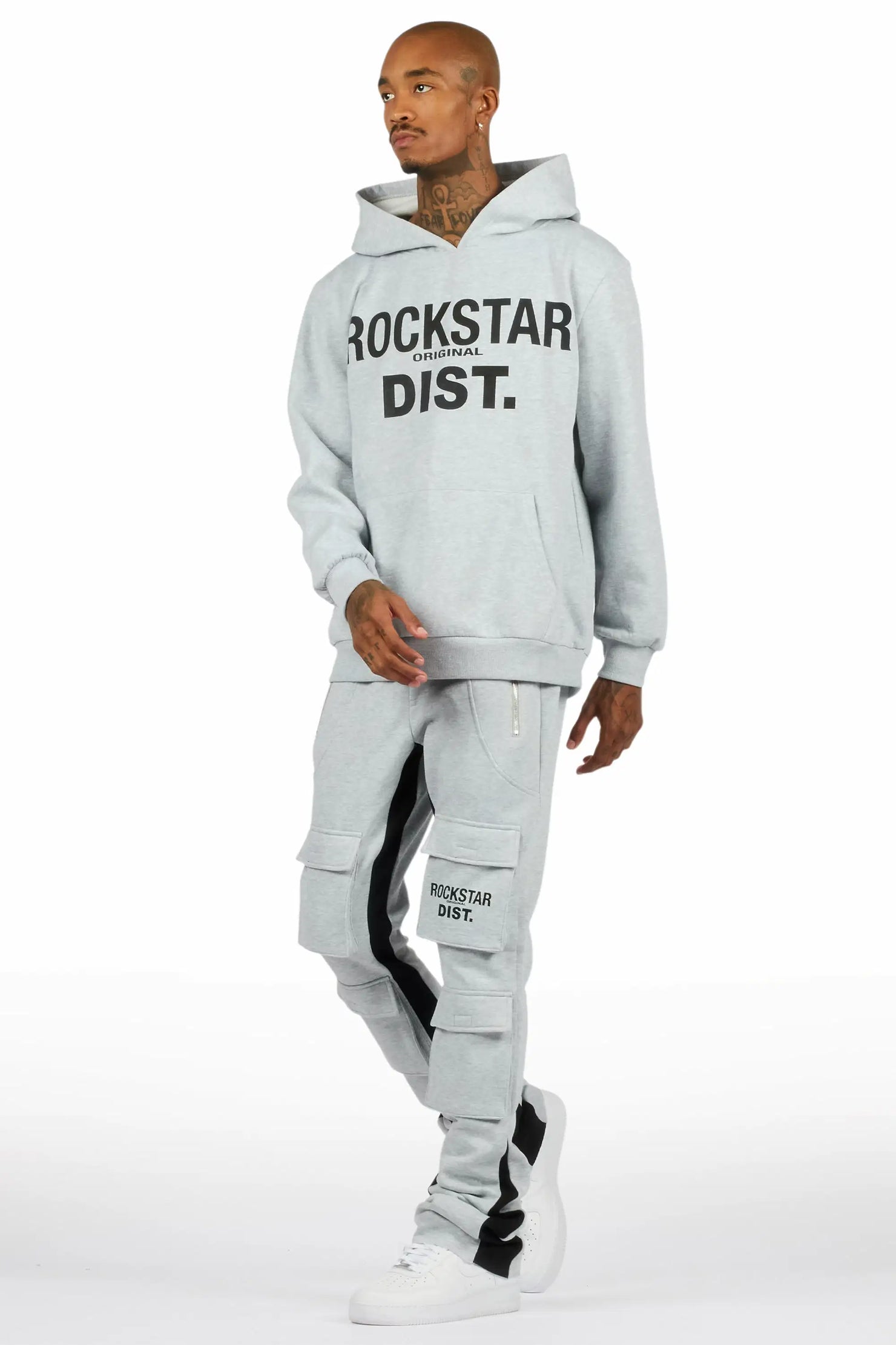 Antoon Heather Grey Stacked Track Set