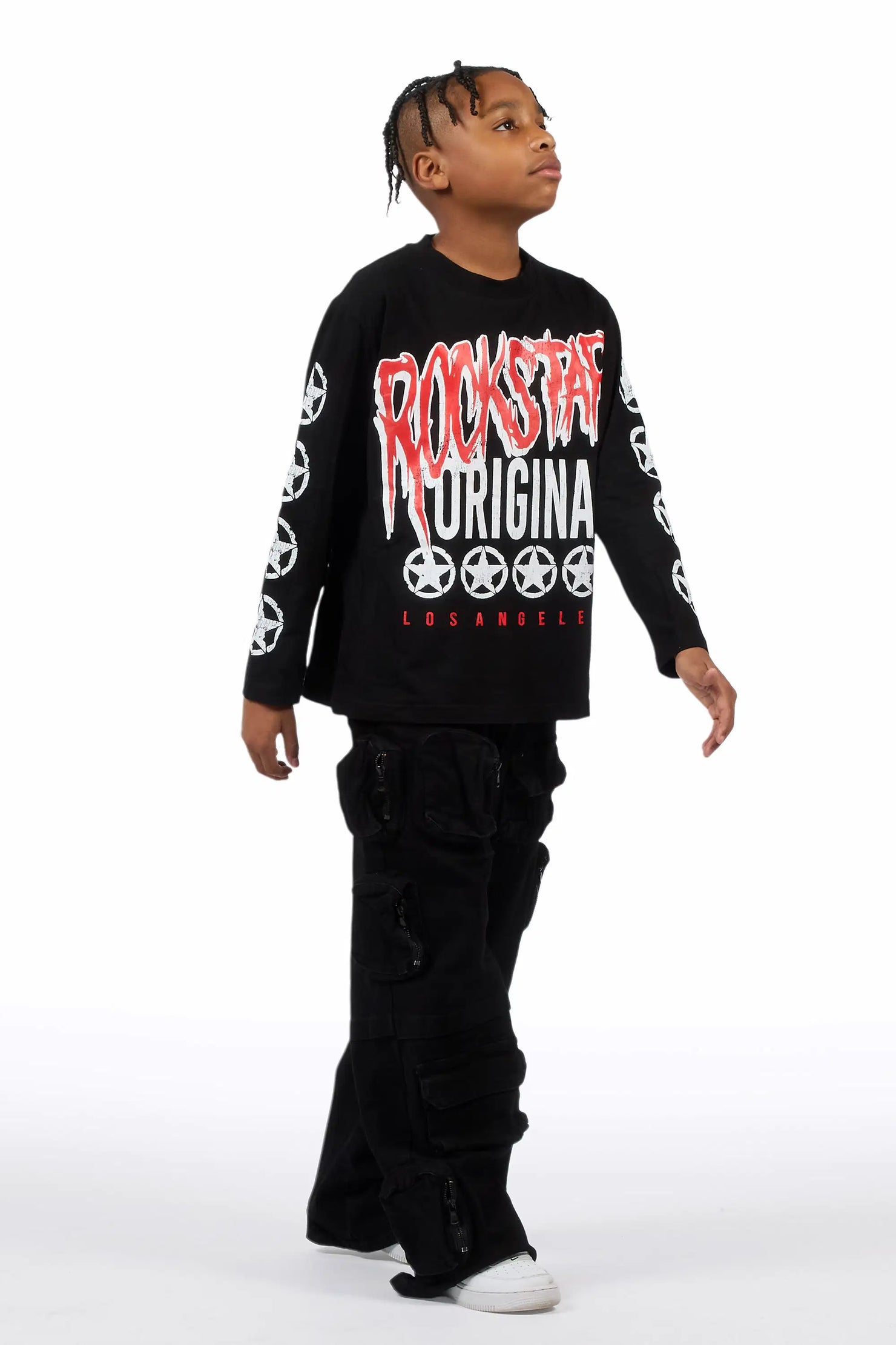 Boys Pocketeer Black Baggy Fit Cargo Jean