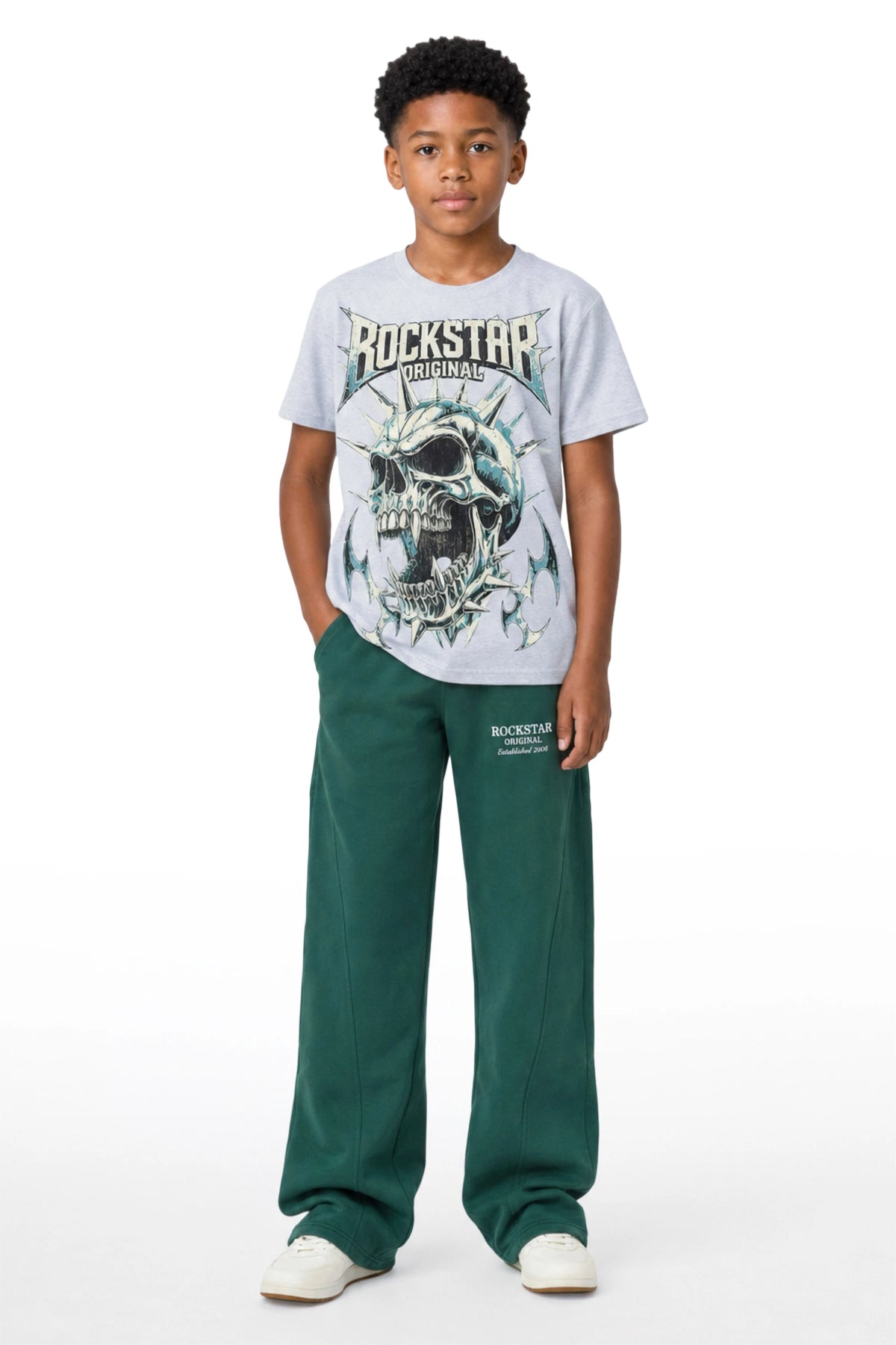 Boys Maximillian Hunter Green Relaxed Sweatpant
