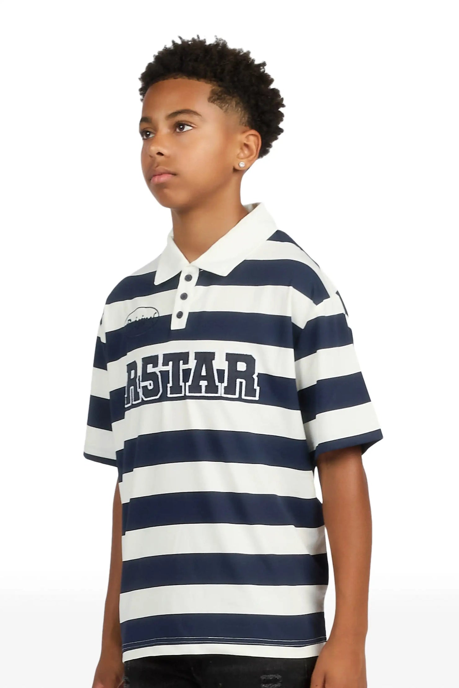 Boys Fintan Navy/Cream Polo
