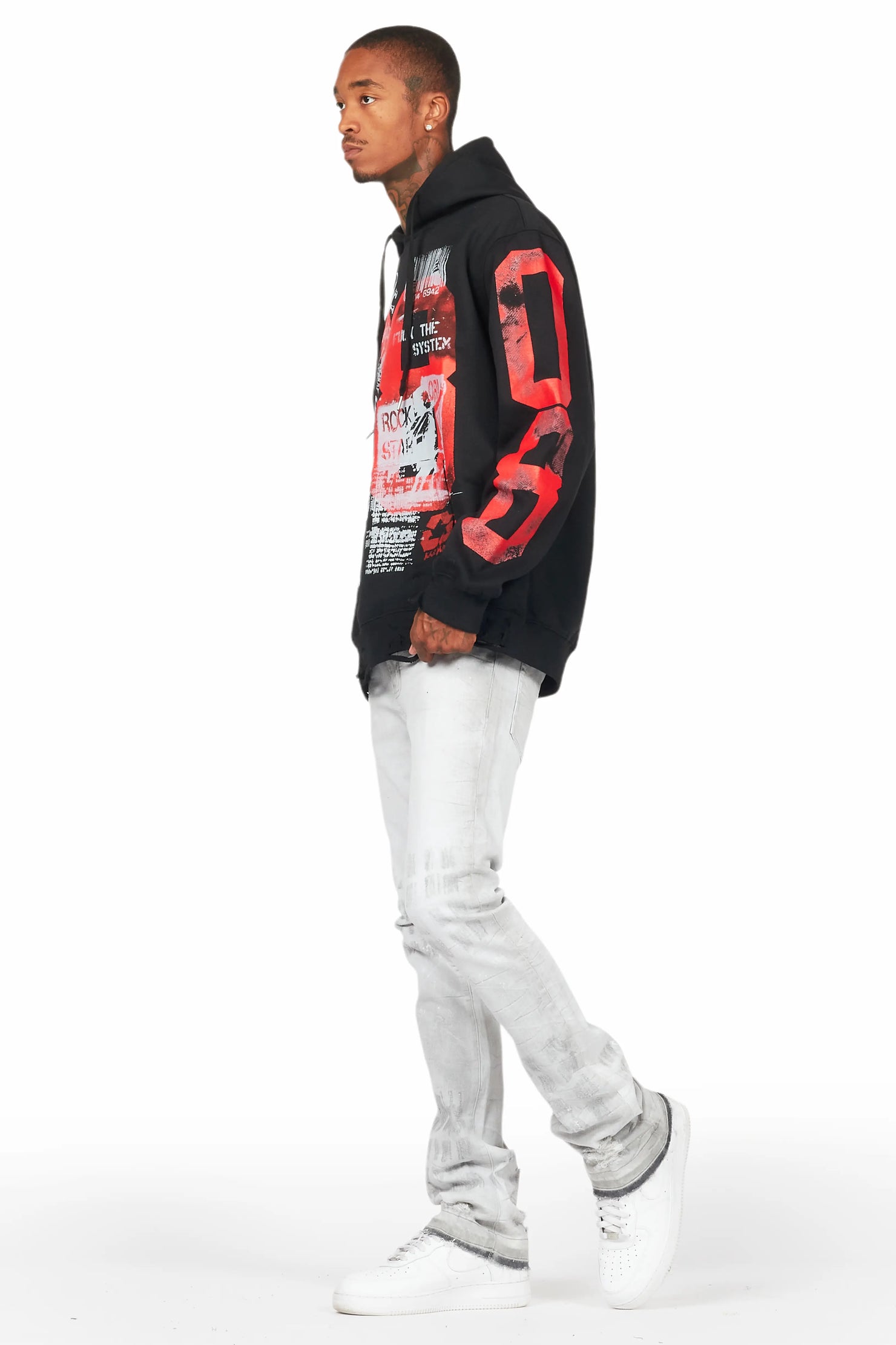 Molter Light Grey Stacked Flare Jean