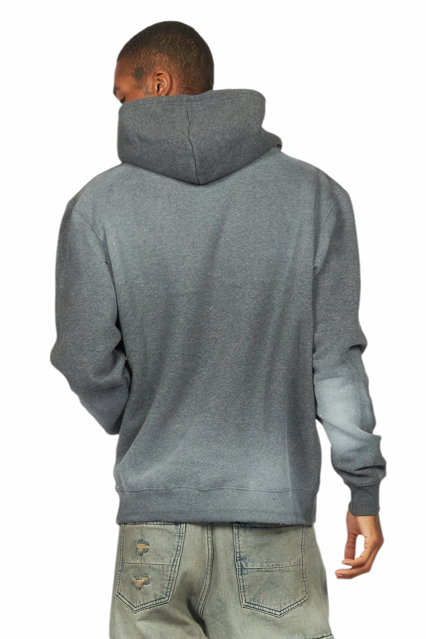 Baki Charcoal Distressed Hoodie