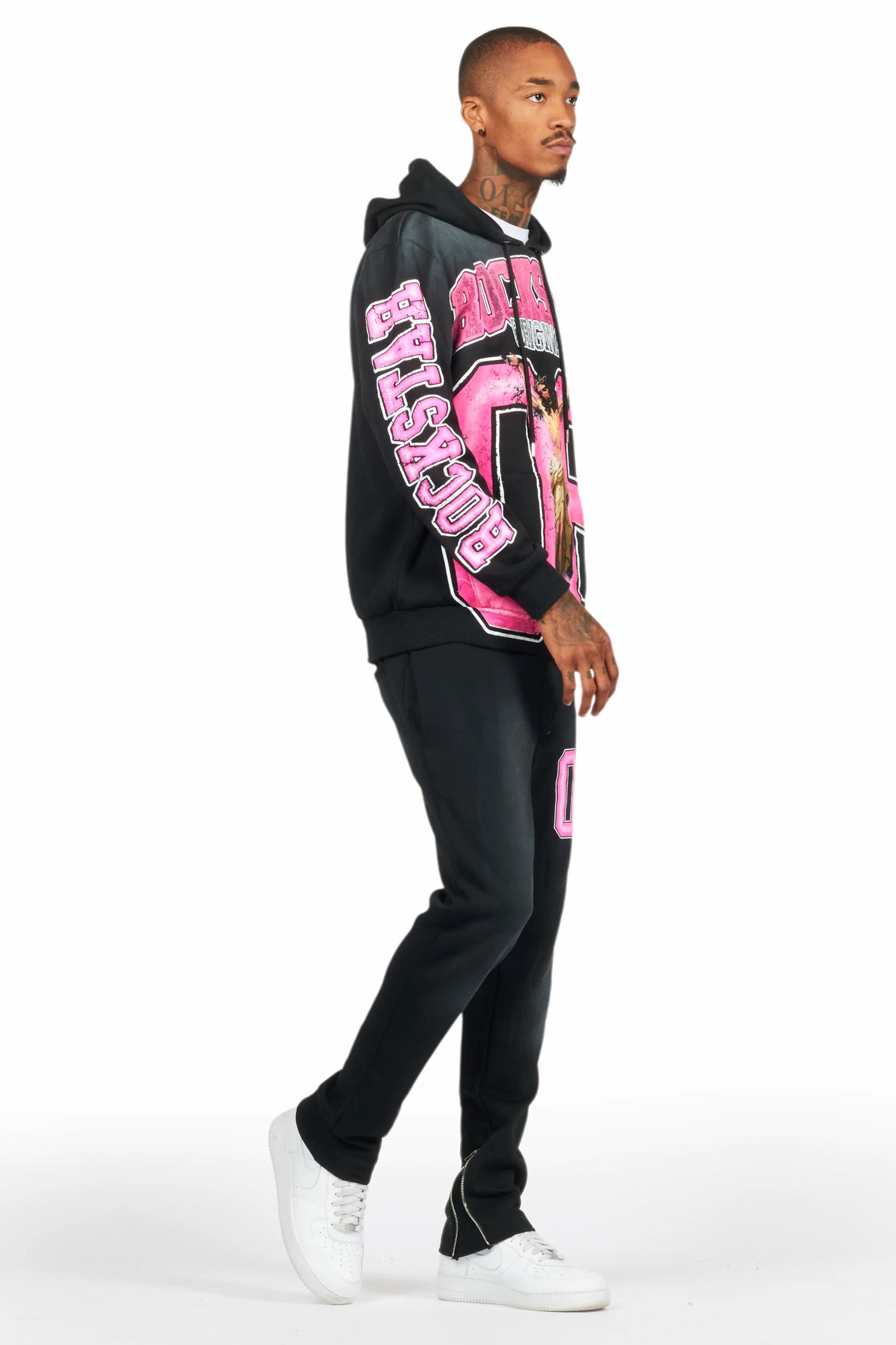 Fields Black Slim Fit Hoodie Track Set