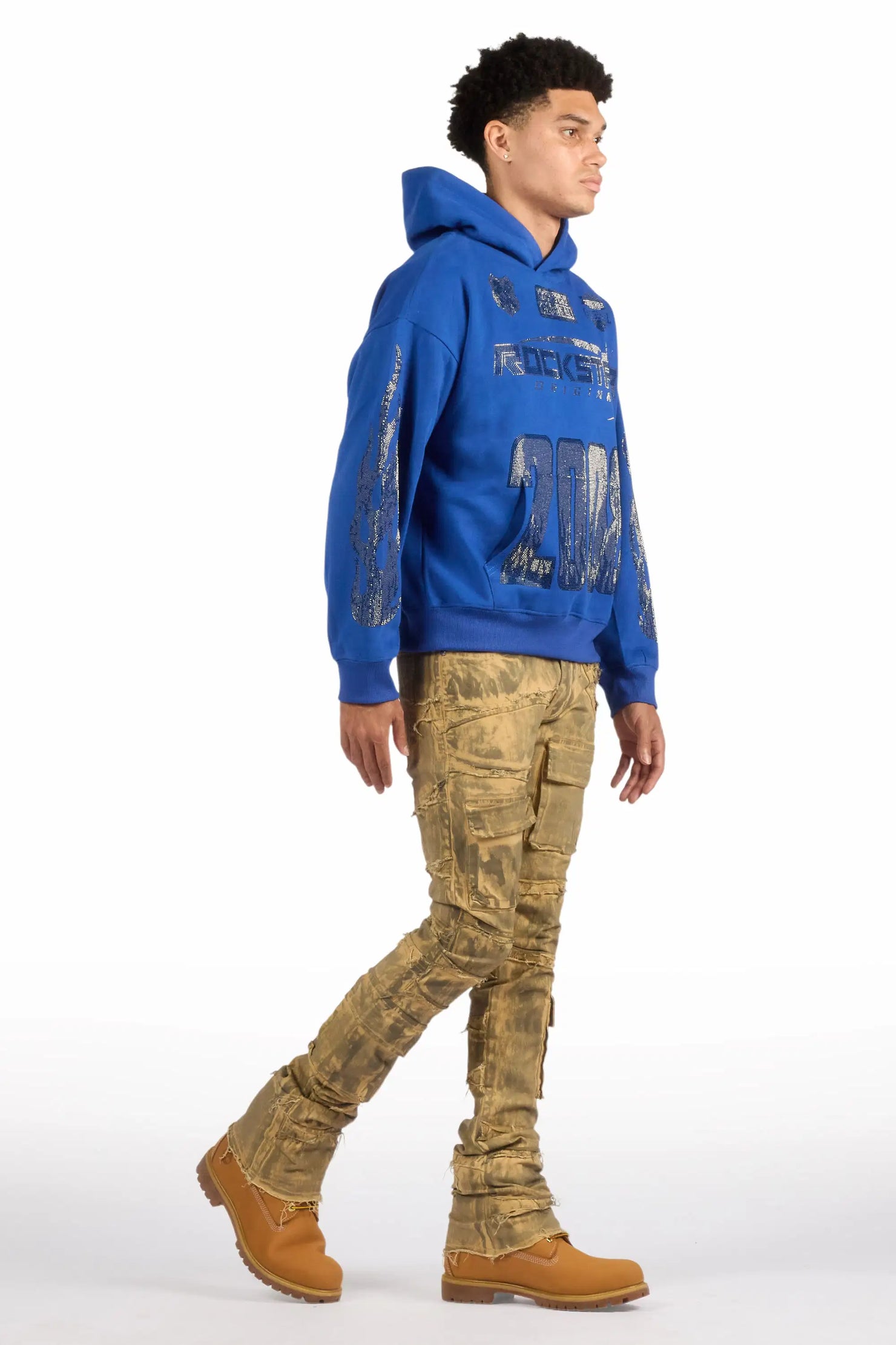 Shake Beige Oil Wash Stacked Flare Jean