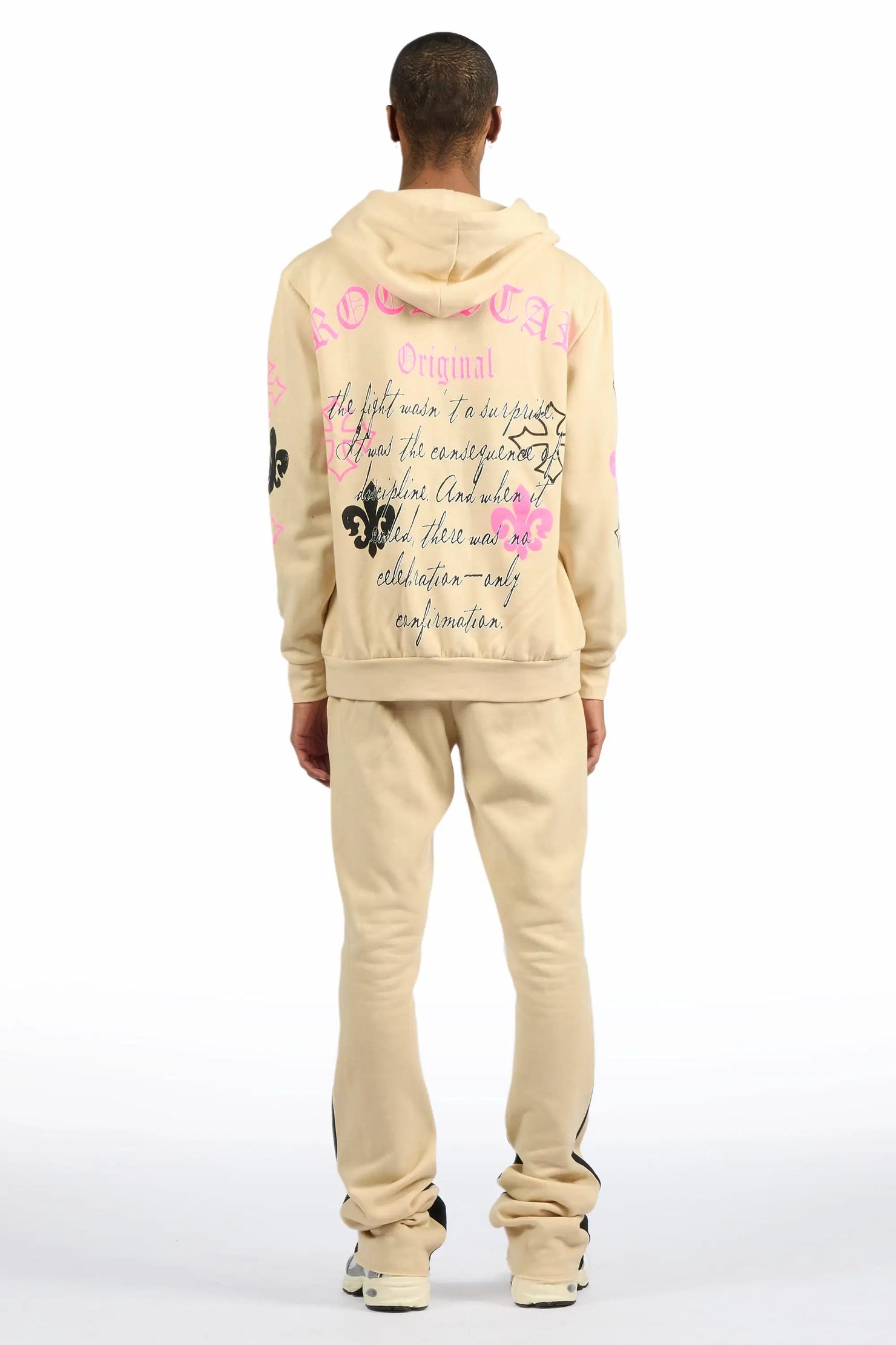 Tieran Beige/Multi Hoodie/Stacked Flare Track Set