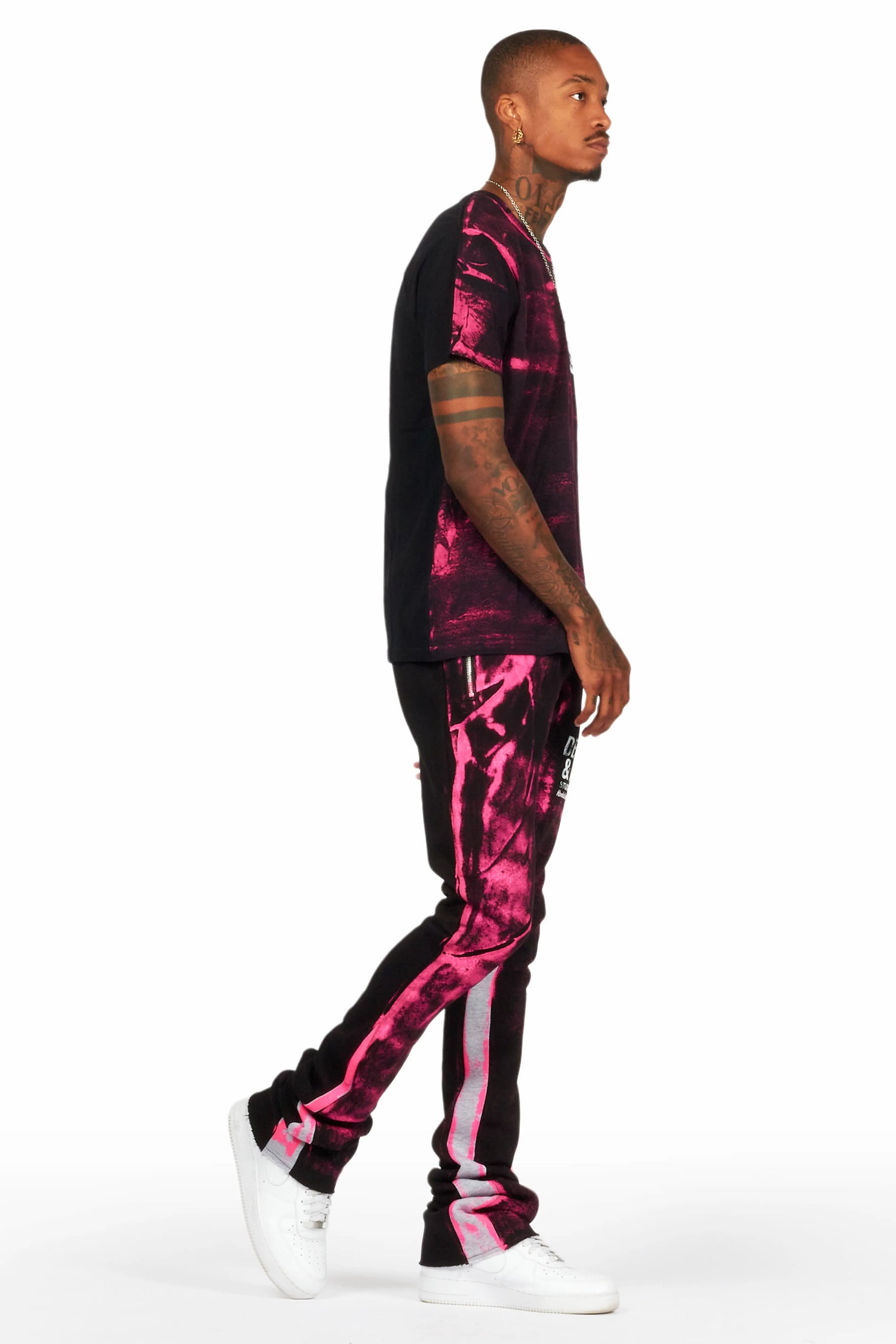 Eldon Black/Pink T-Shirt/Super Stacked Flare Track Set