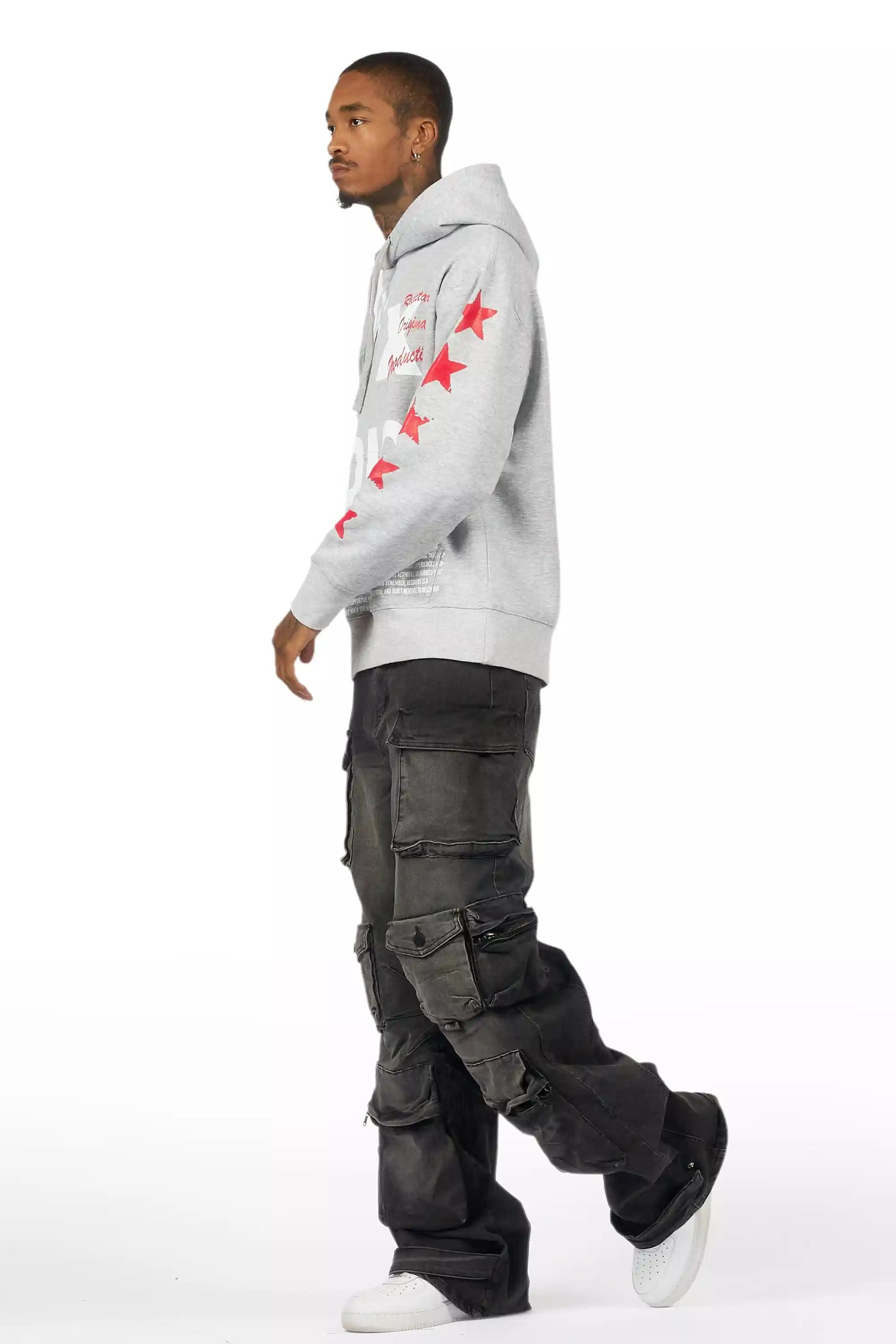 Mahesh Dark Grey Baggy Cargo Jean