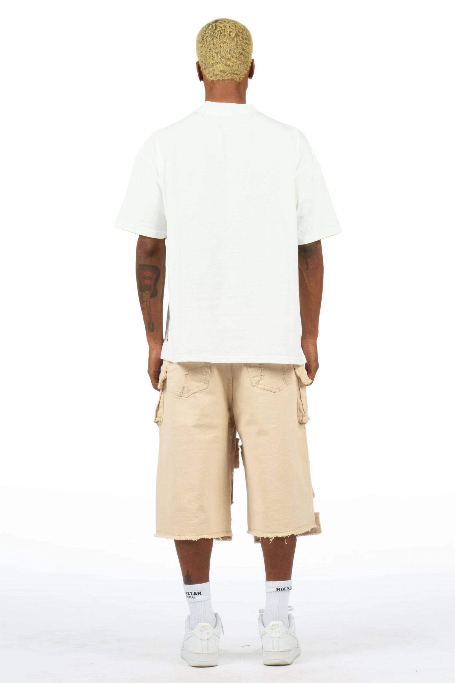 Bunt Beige Graphic T-Shirt Jort Set