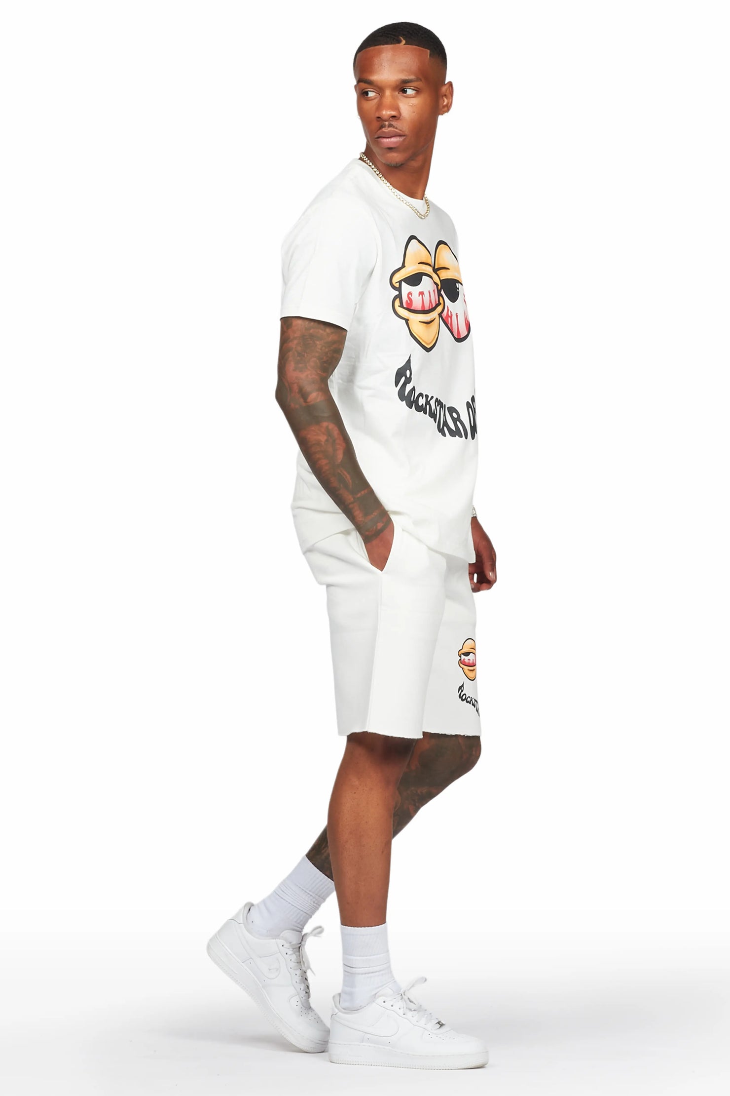 Highya White T-Shirt/Short Set