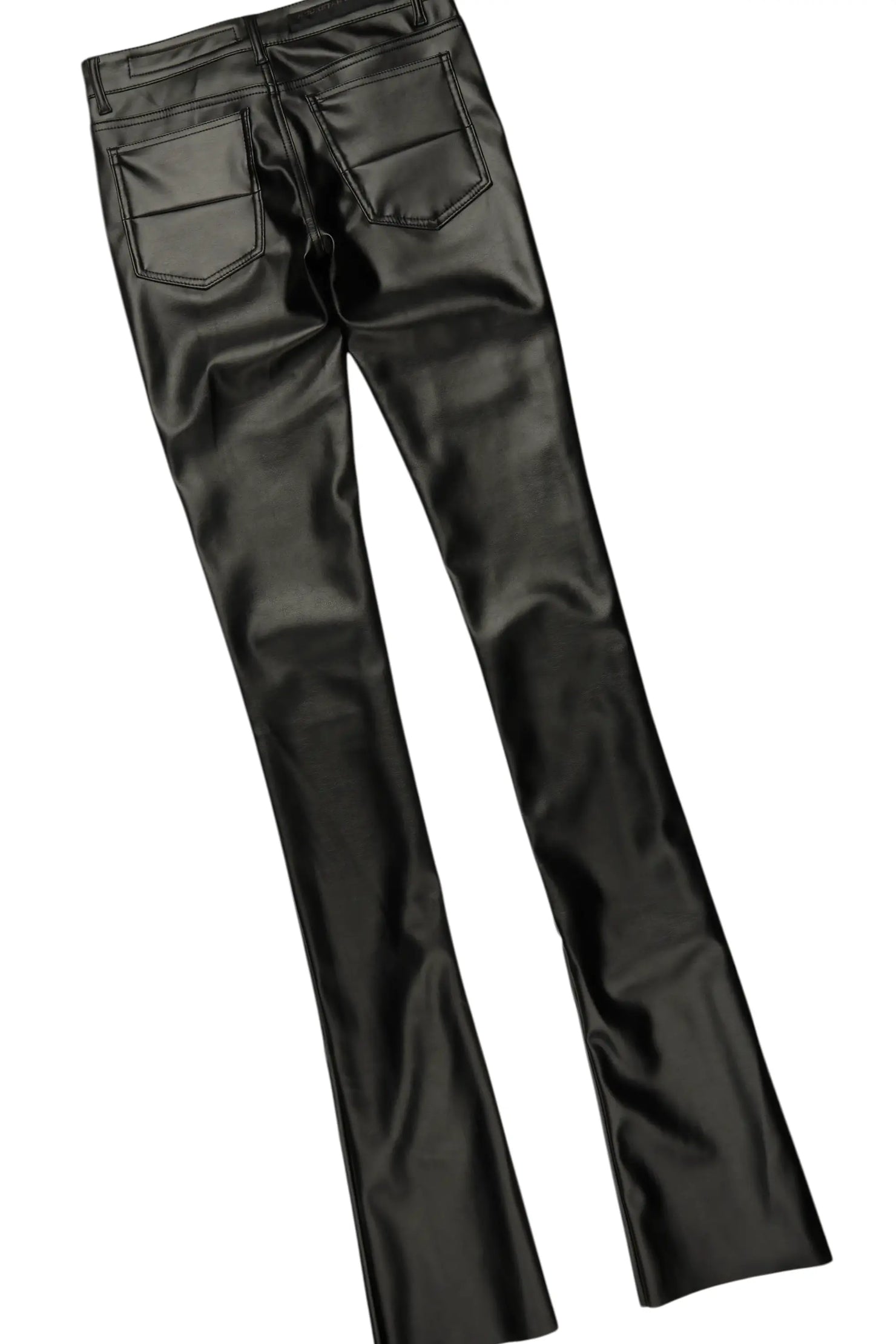 Grill Black Long Sleeve T-Shirt & Petrus Stacked Flare PU Jean Bundle