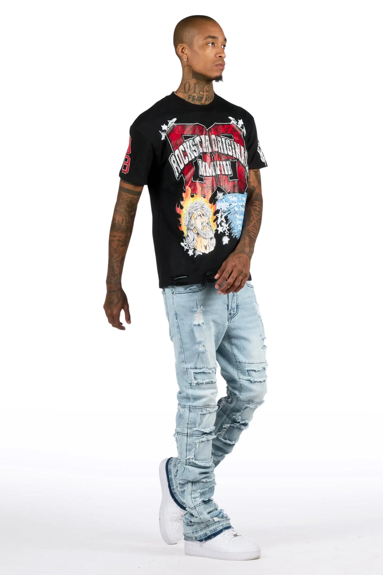 Vasco Blue Stacked Flare Jean