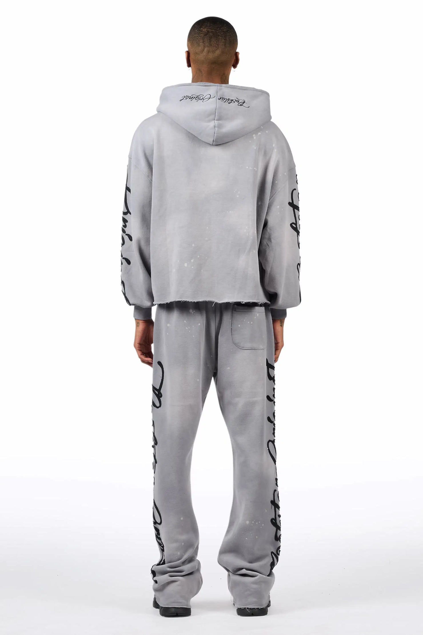 Hanif Vintage Grey Hoodie/Stacked Pant Track Set