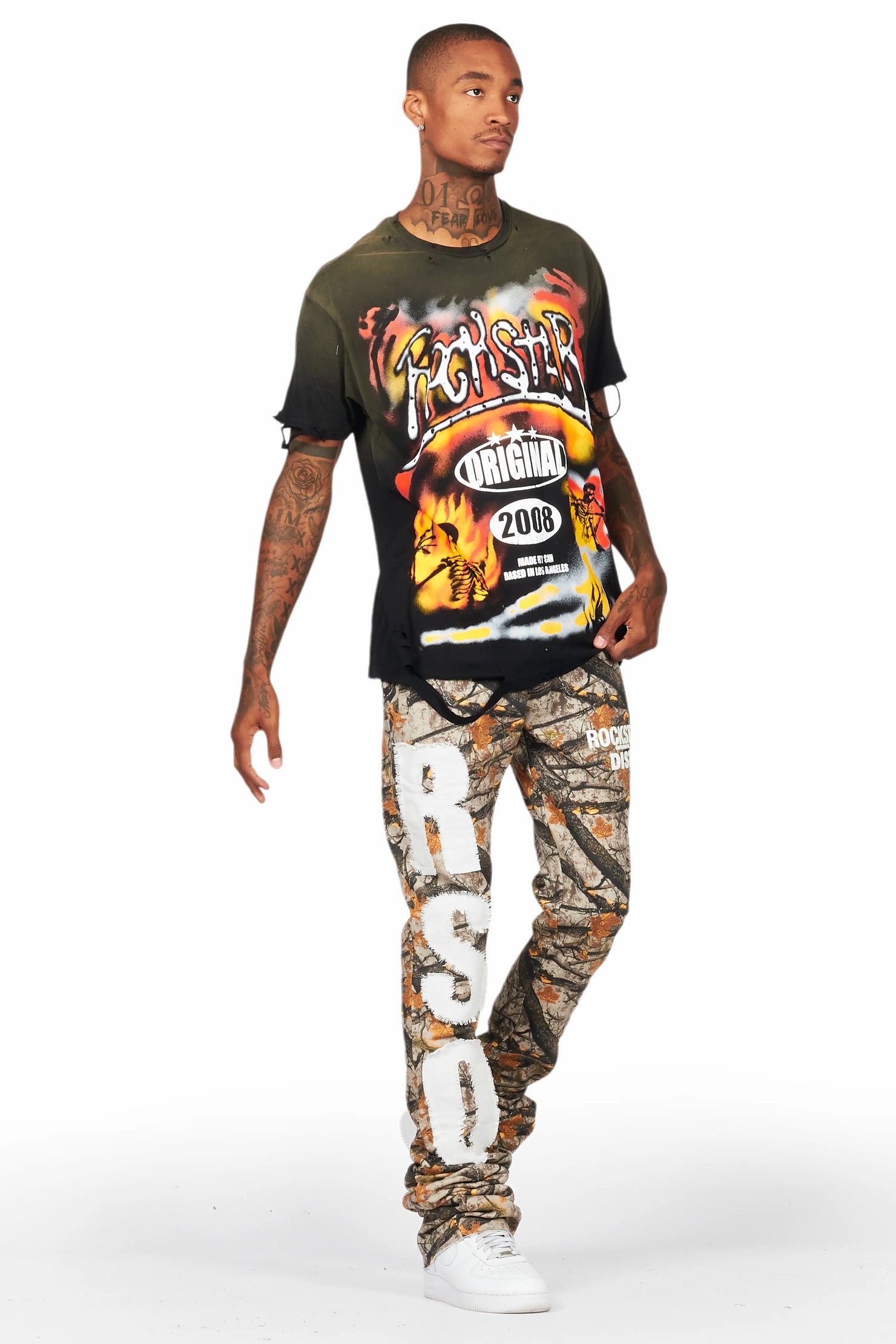 Bansi Tree Camo Super Stacked Trackpant