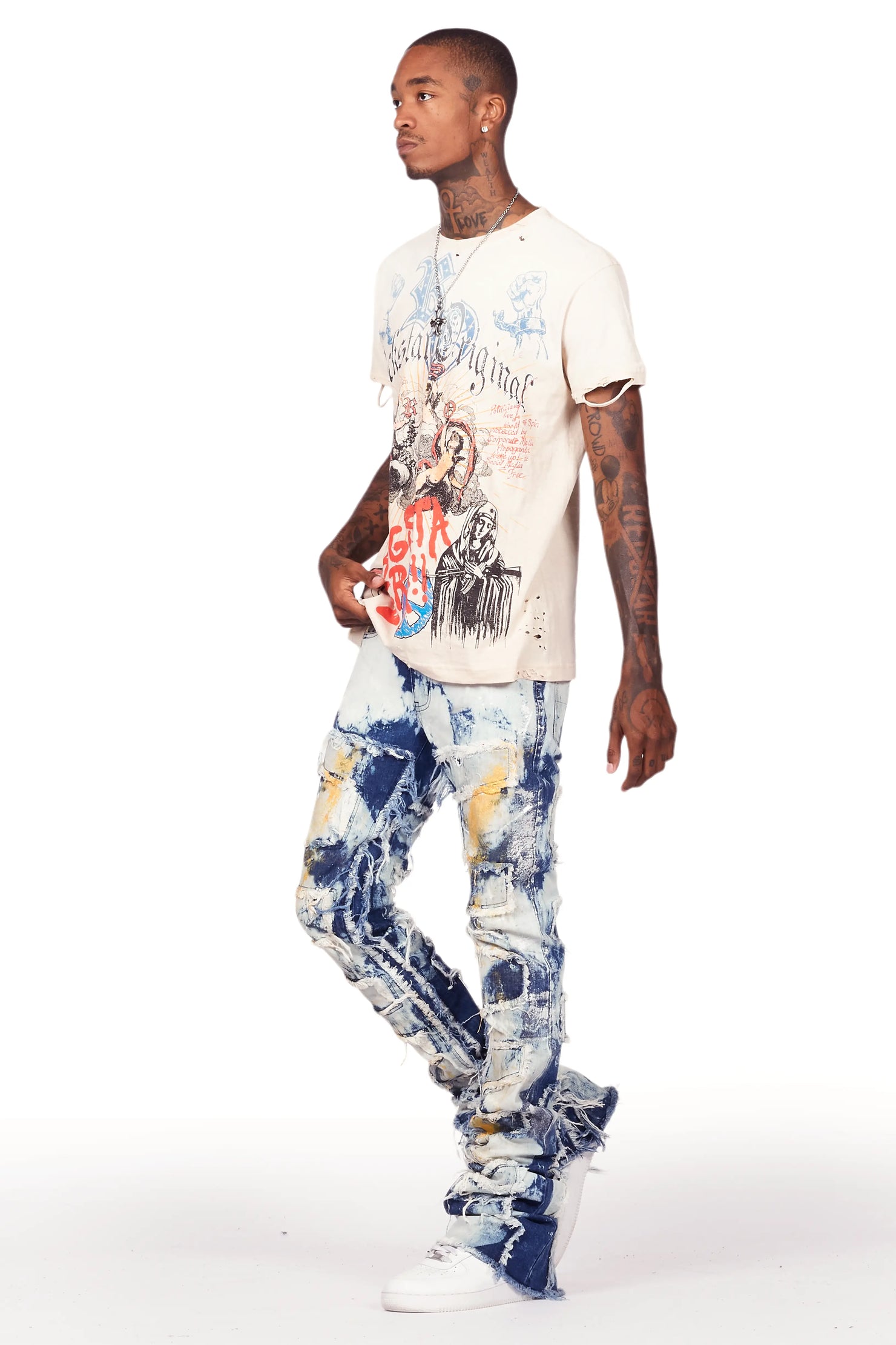 Hank Beige Oversized Graphic T-Shirt