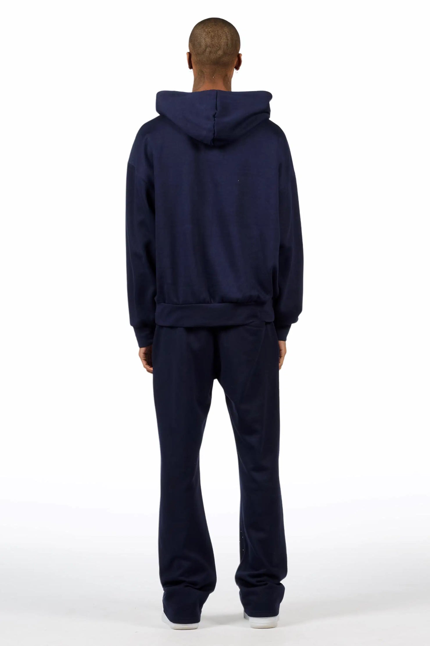 Stori Navy/White Rhinestone Hoodie Relaxed Track Set