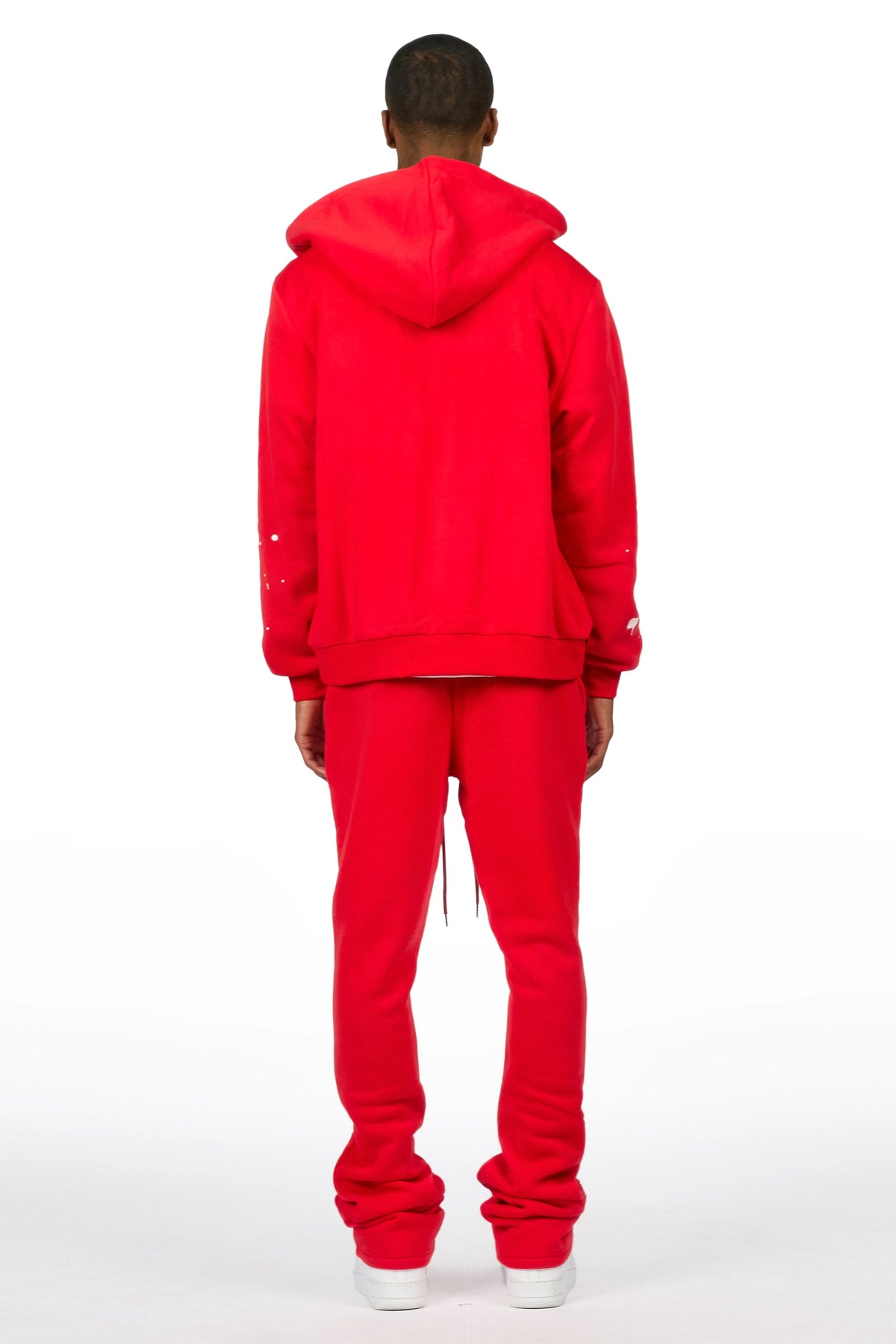 Zip Up Red Raffer Hoodie/Stacked Track Set
