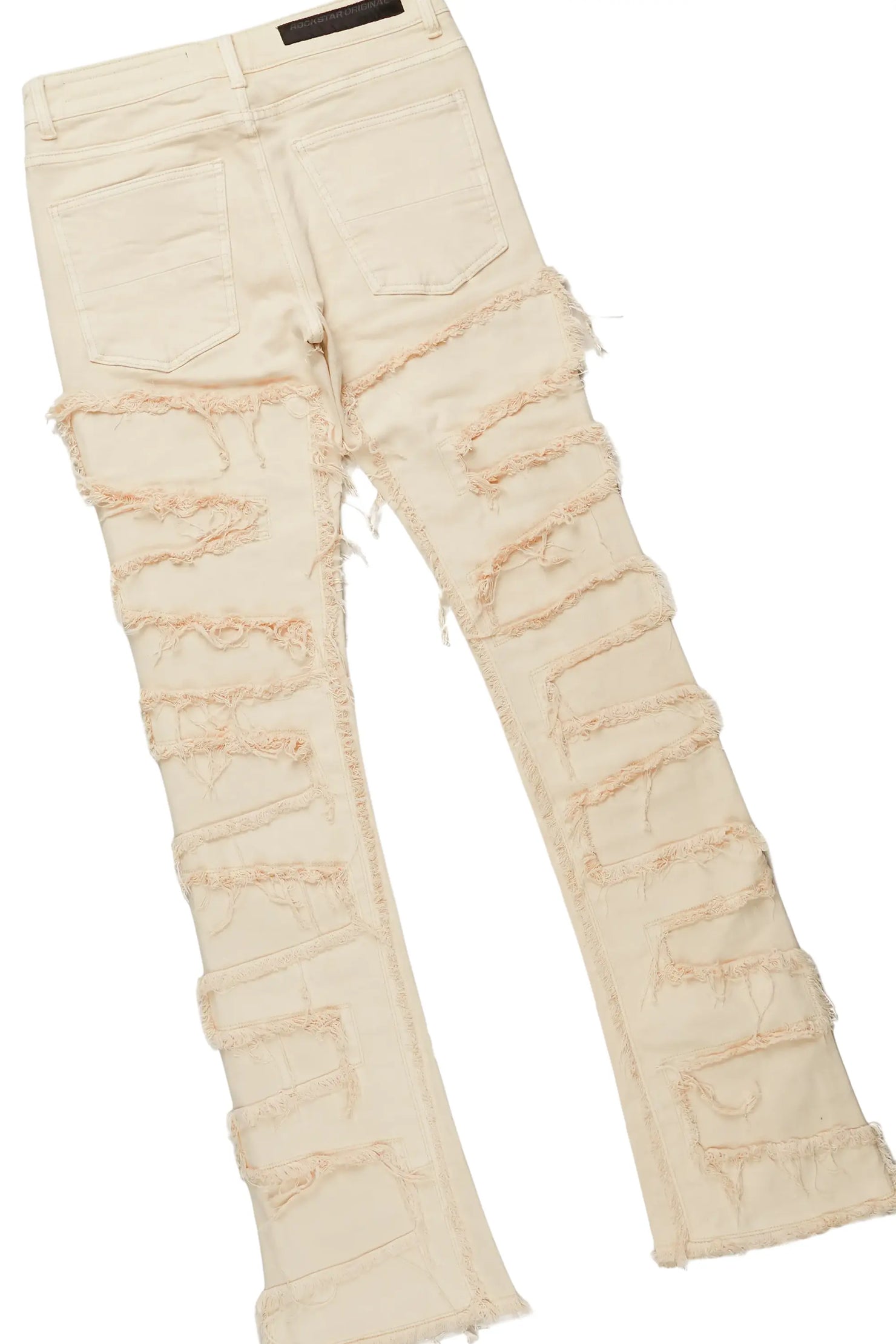 Posse White T-Shirt & Shake Beige Stacked Jean Bundle