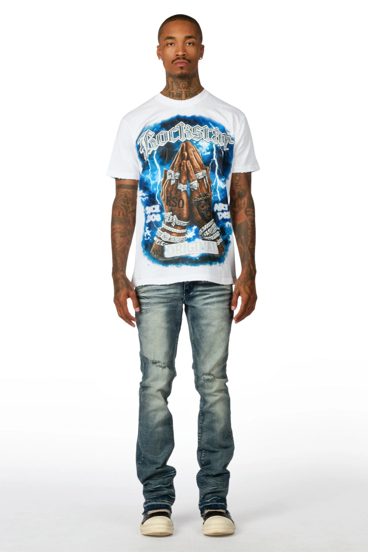 Macker Dark Blue Stacked Jean