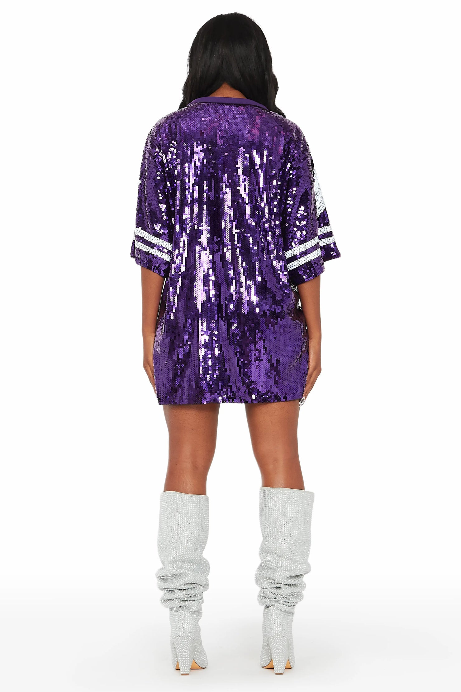 Gameday Purple Sequin Mini Dress