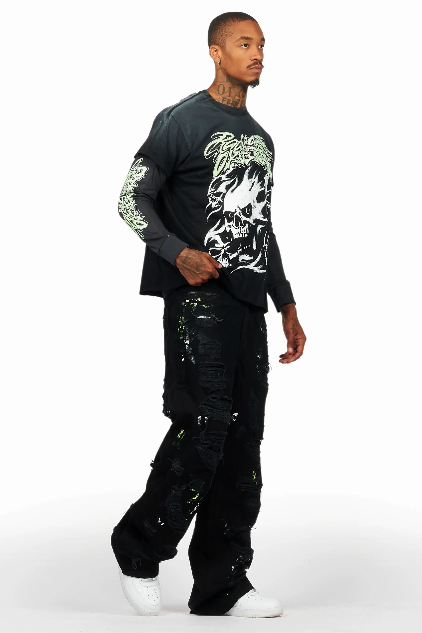 Schtupp Black Double Layer T-Shirt/Baggy Fit Jean Bundle