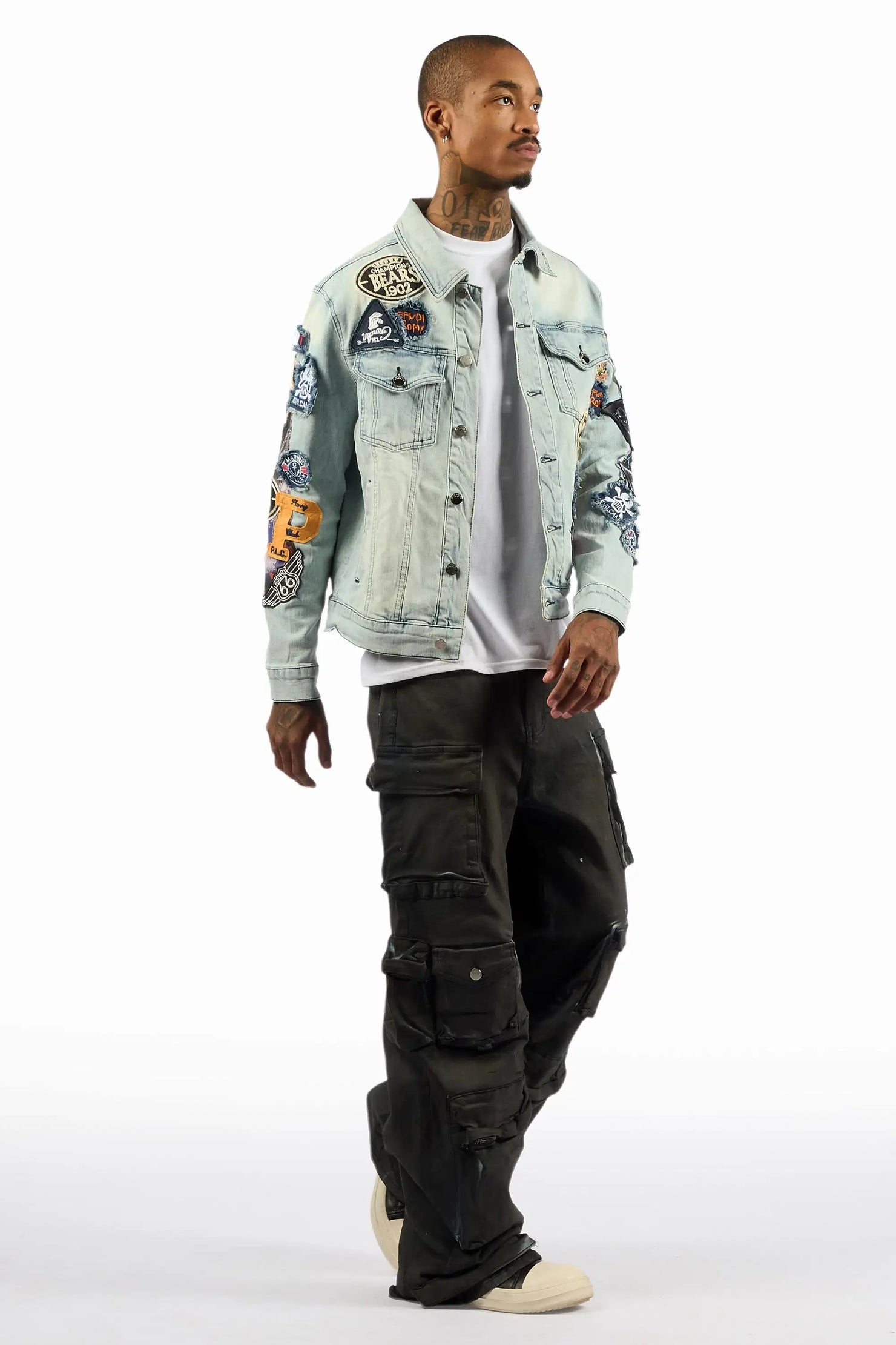Mahesh Dark Blue Oil Wash Baggy Cargo Jean
