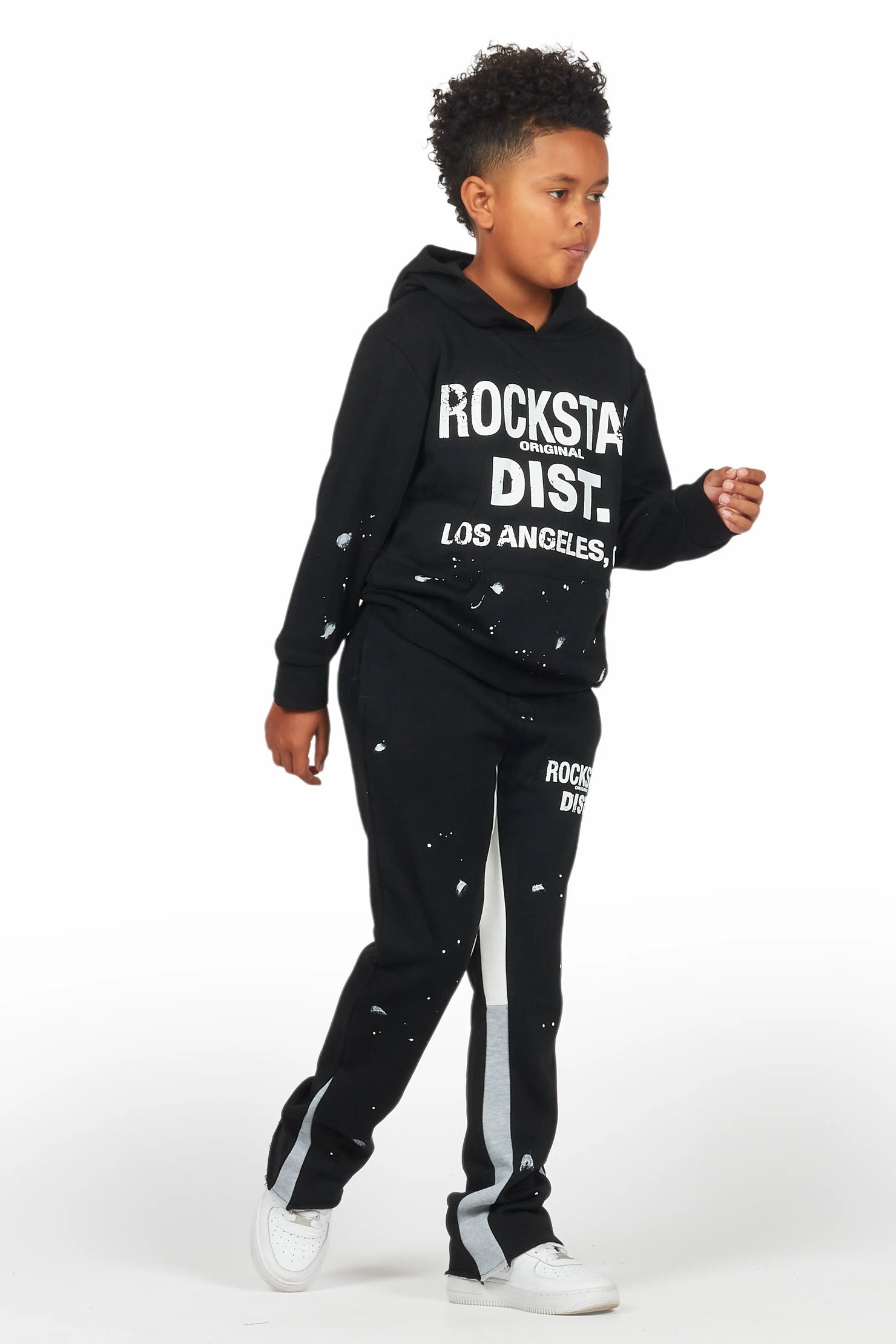 Boys Scottie Black Stacked Flare Track Set