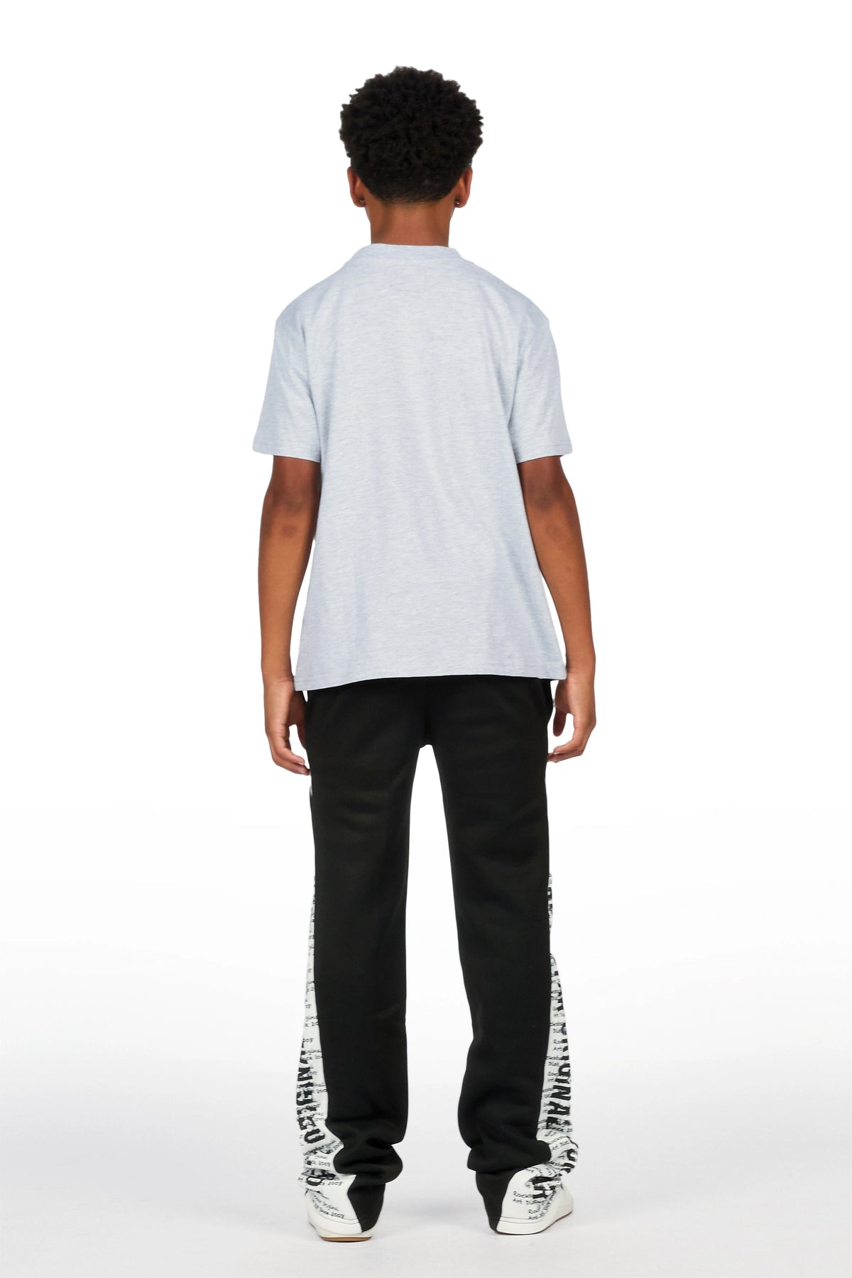 Boys Bes Black Double Waisted Super Baggy Track Pant
