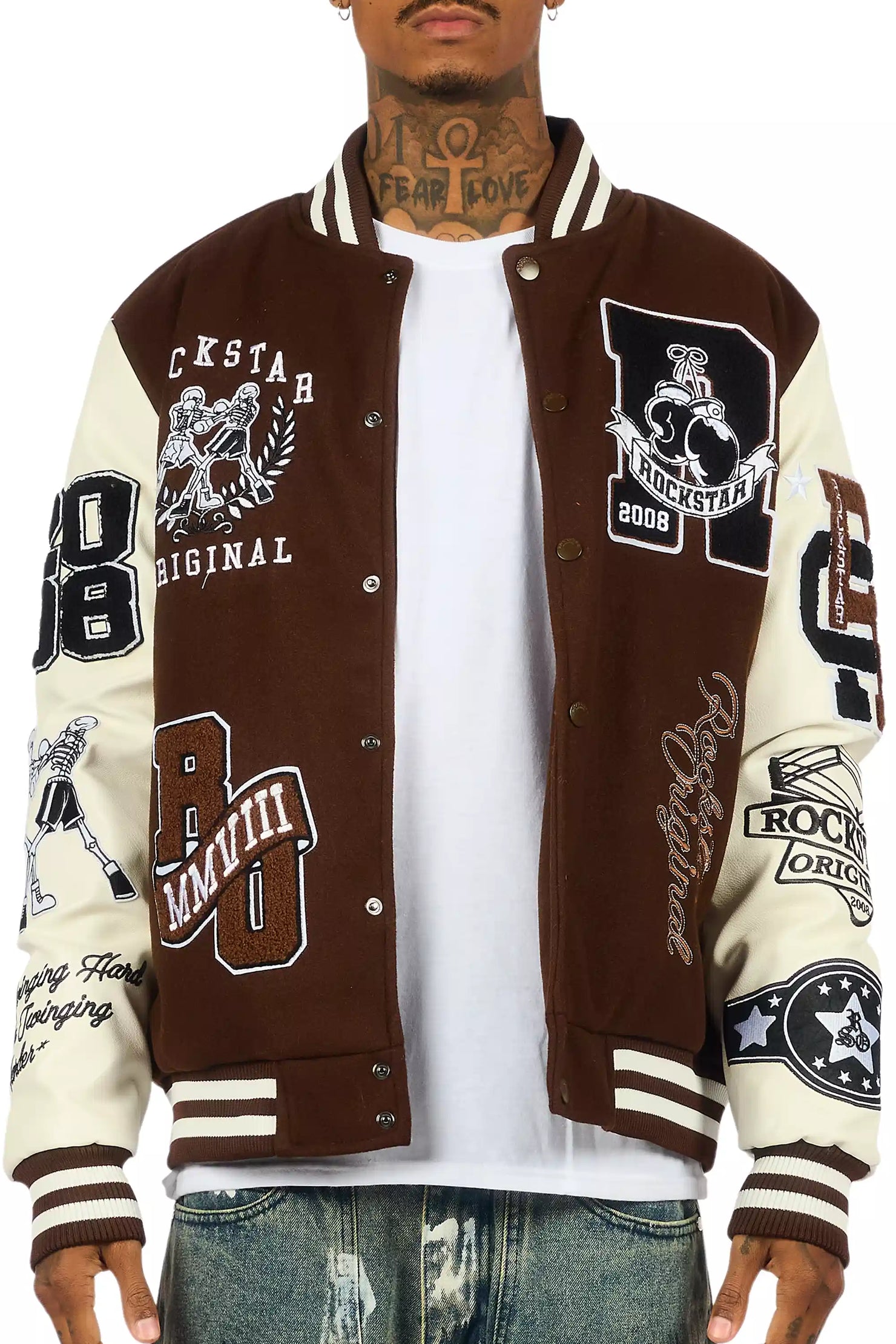 Lutador Brown Varsity Jacket