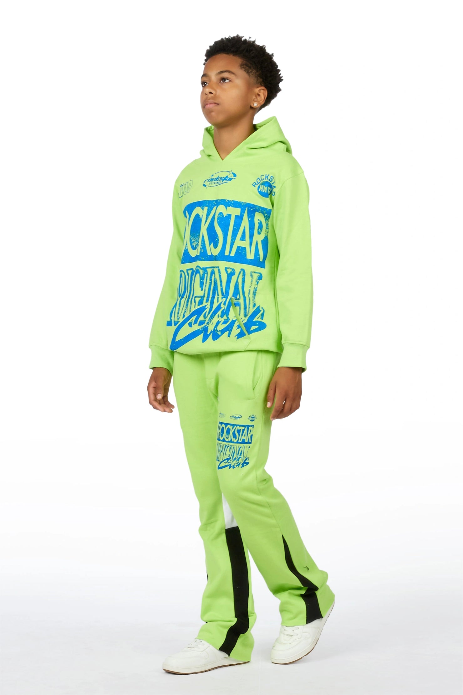 Boys Rylok Neon Yellow/Navy Hoodie Track Set