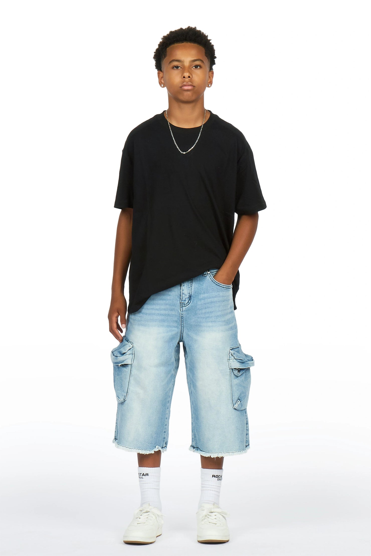 Boys Grand Light Wash Jort