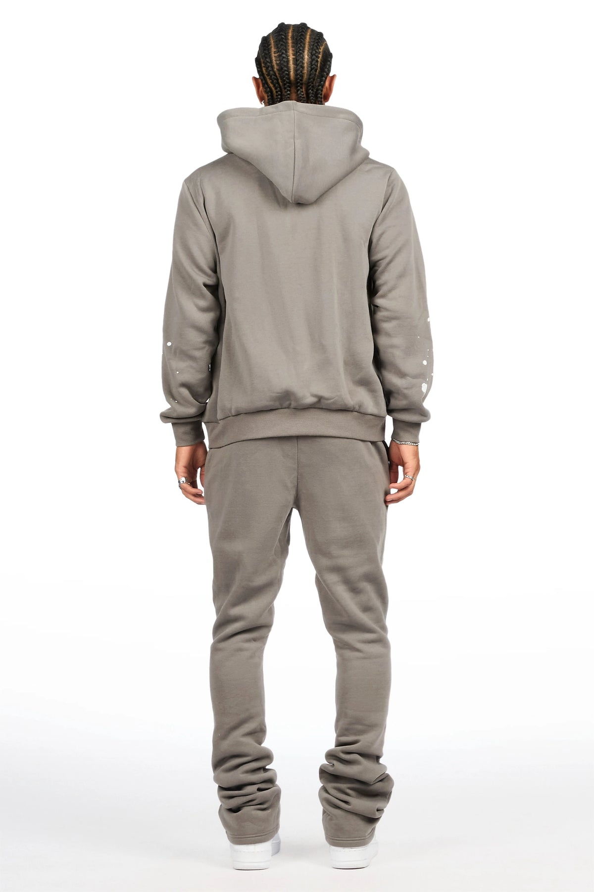 Zip Up Dark Grey Raffer Hoodie/Stacked Track Set