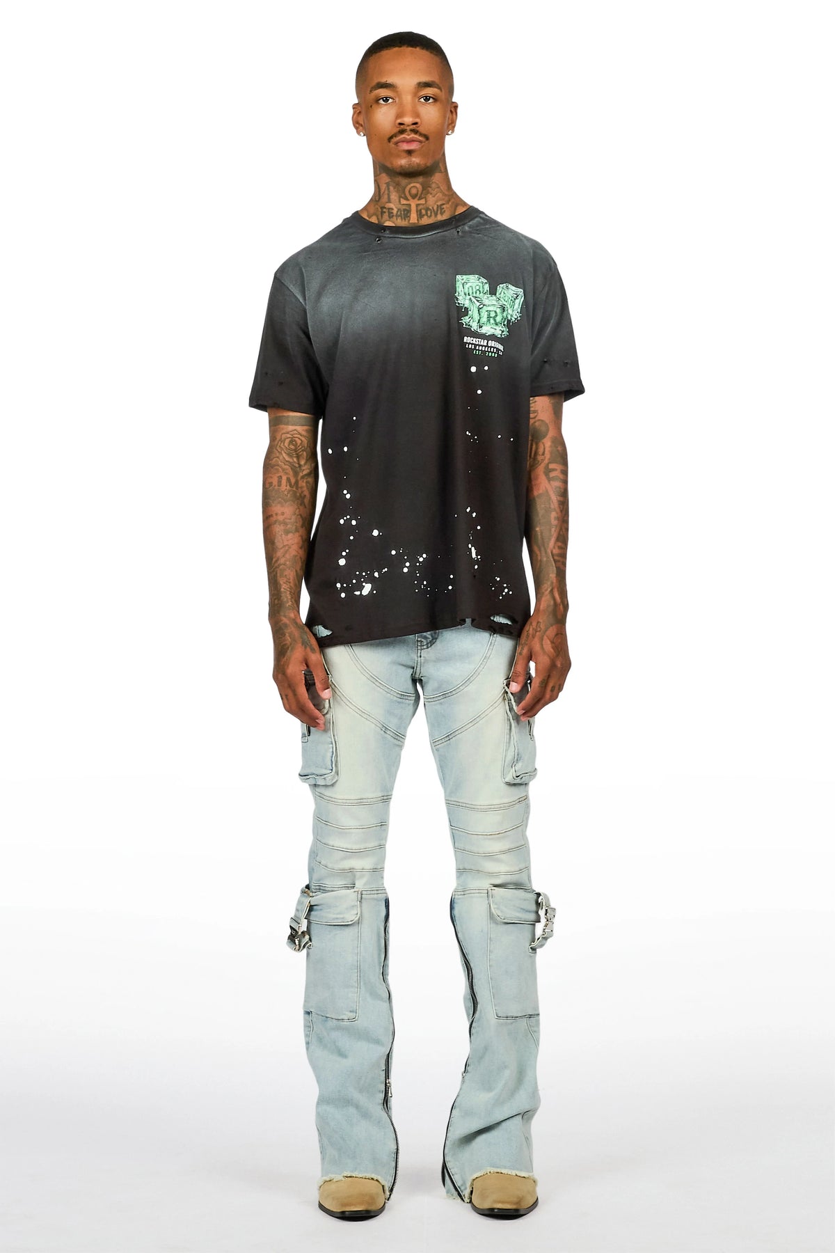 Hughes Blue Stacked Fit Jean