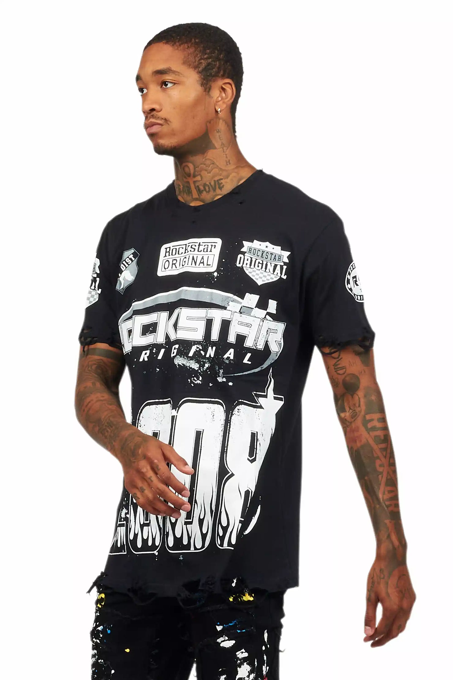 Amos Black Graphic T-Shirt